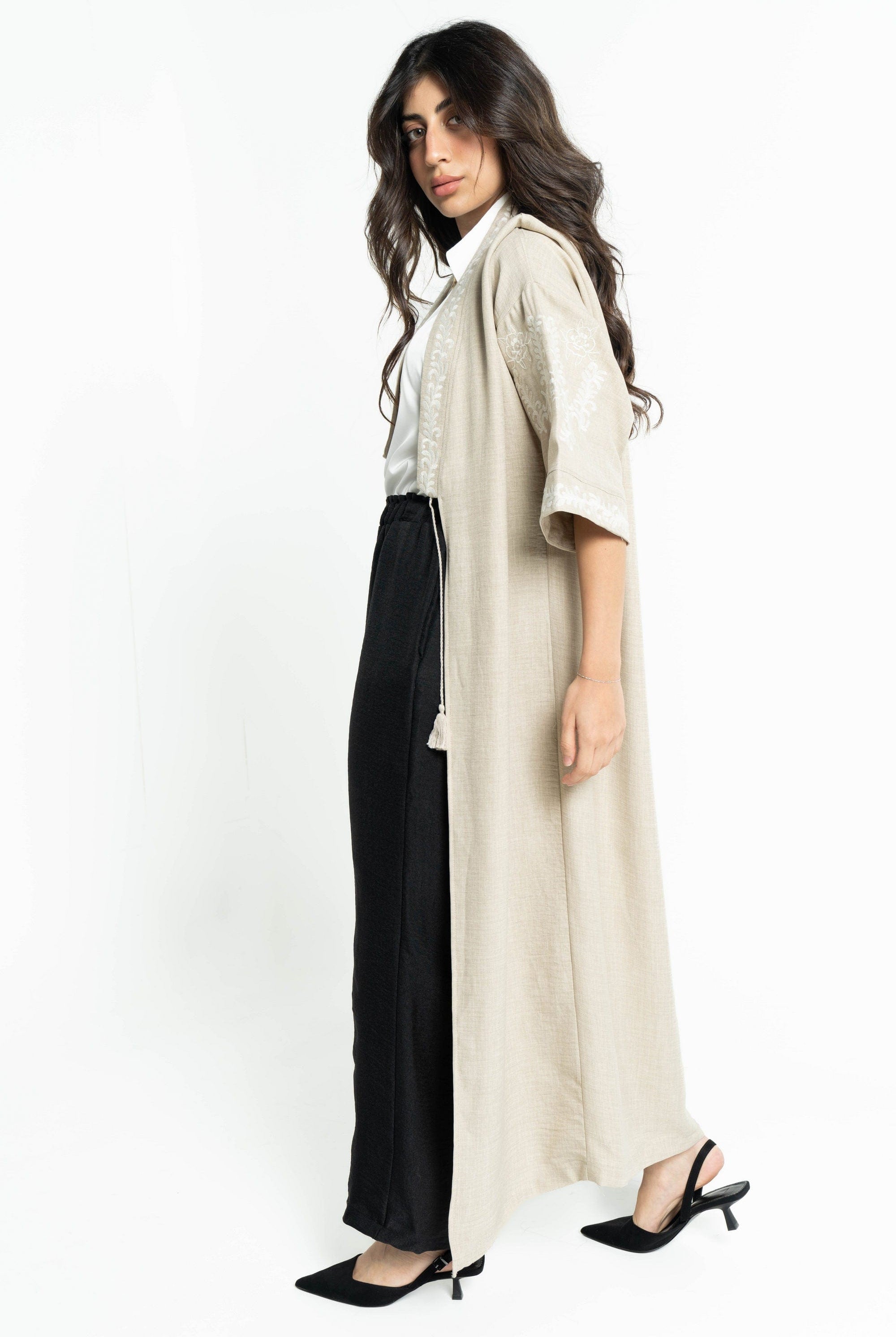 ببل فاشن كارديجان نسائي طويل 3/4 كم مشغول