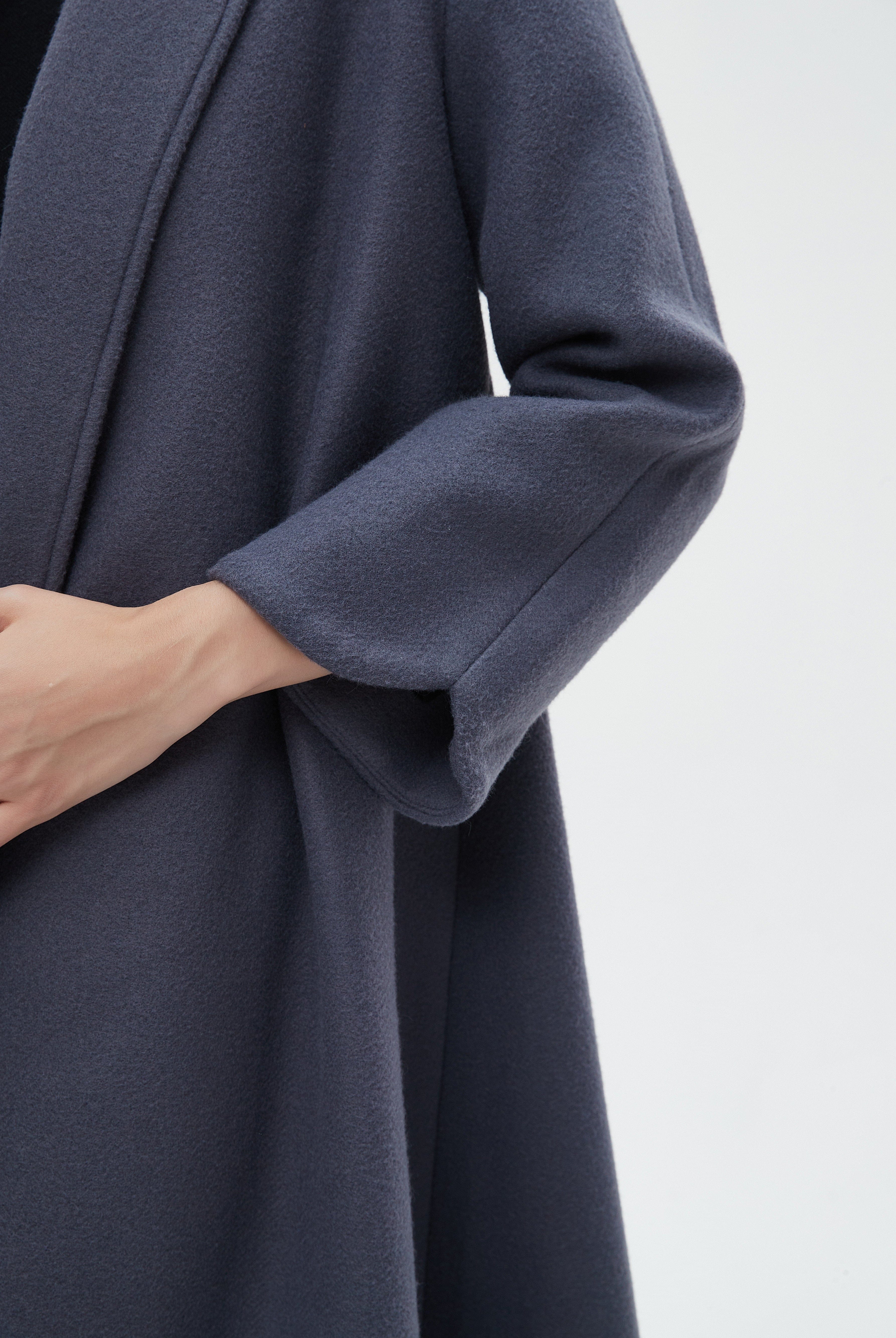 ميكا جاكيت نسائي طويل بياقة وأكمام طويلة