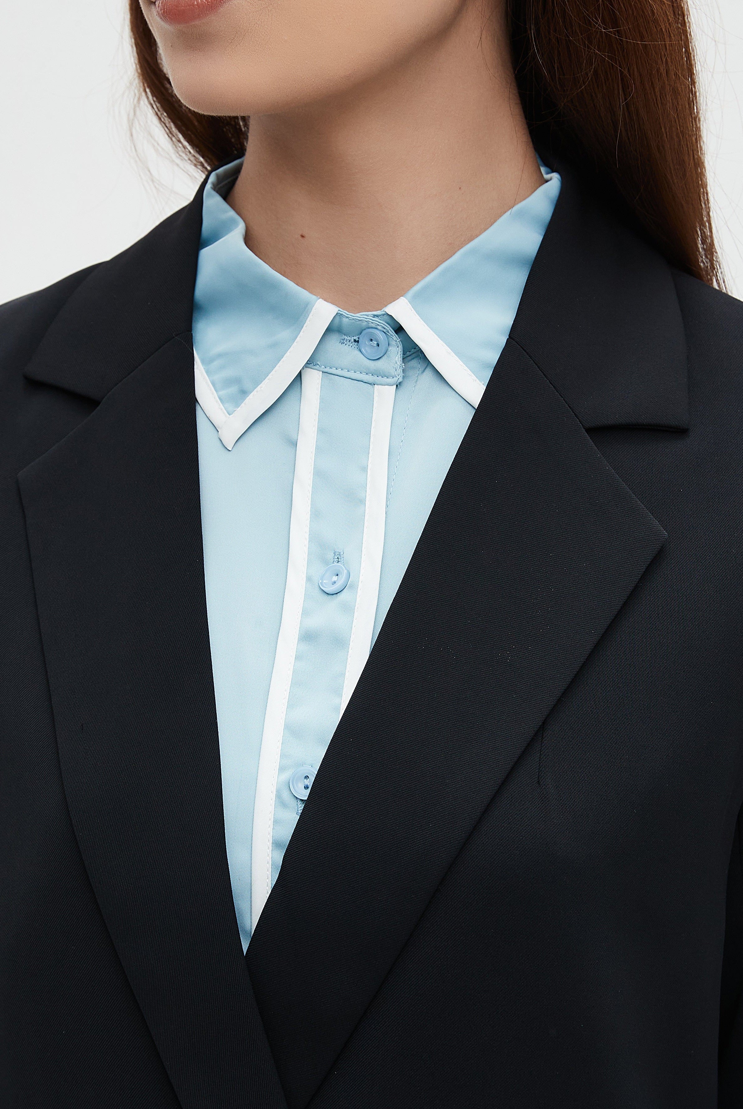 نتشي جاكيت بليزر نسائي سادة بأكمام طويلة