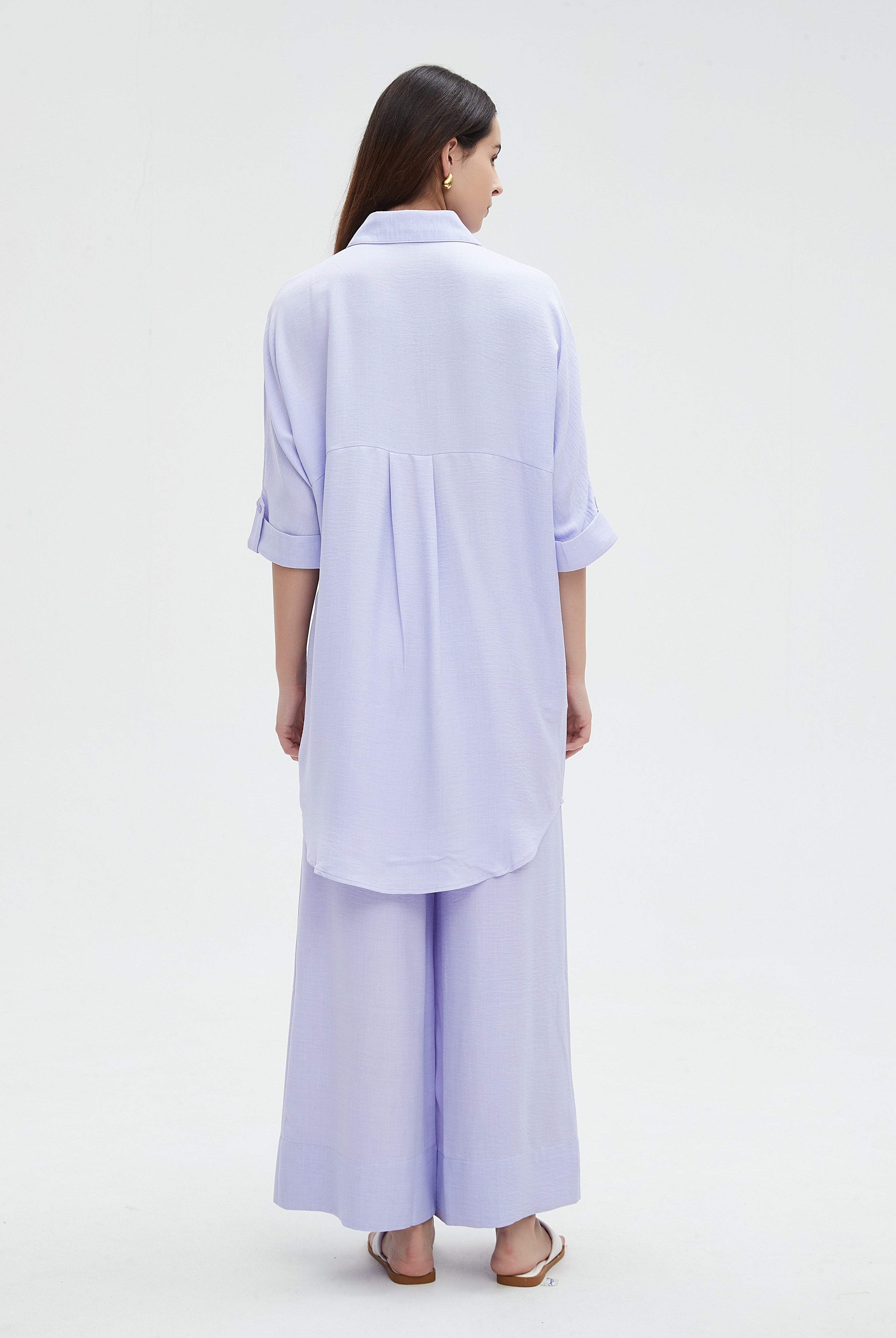 نتشي بنطلون نسائي طويل برجل واسعة ساده