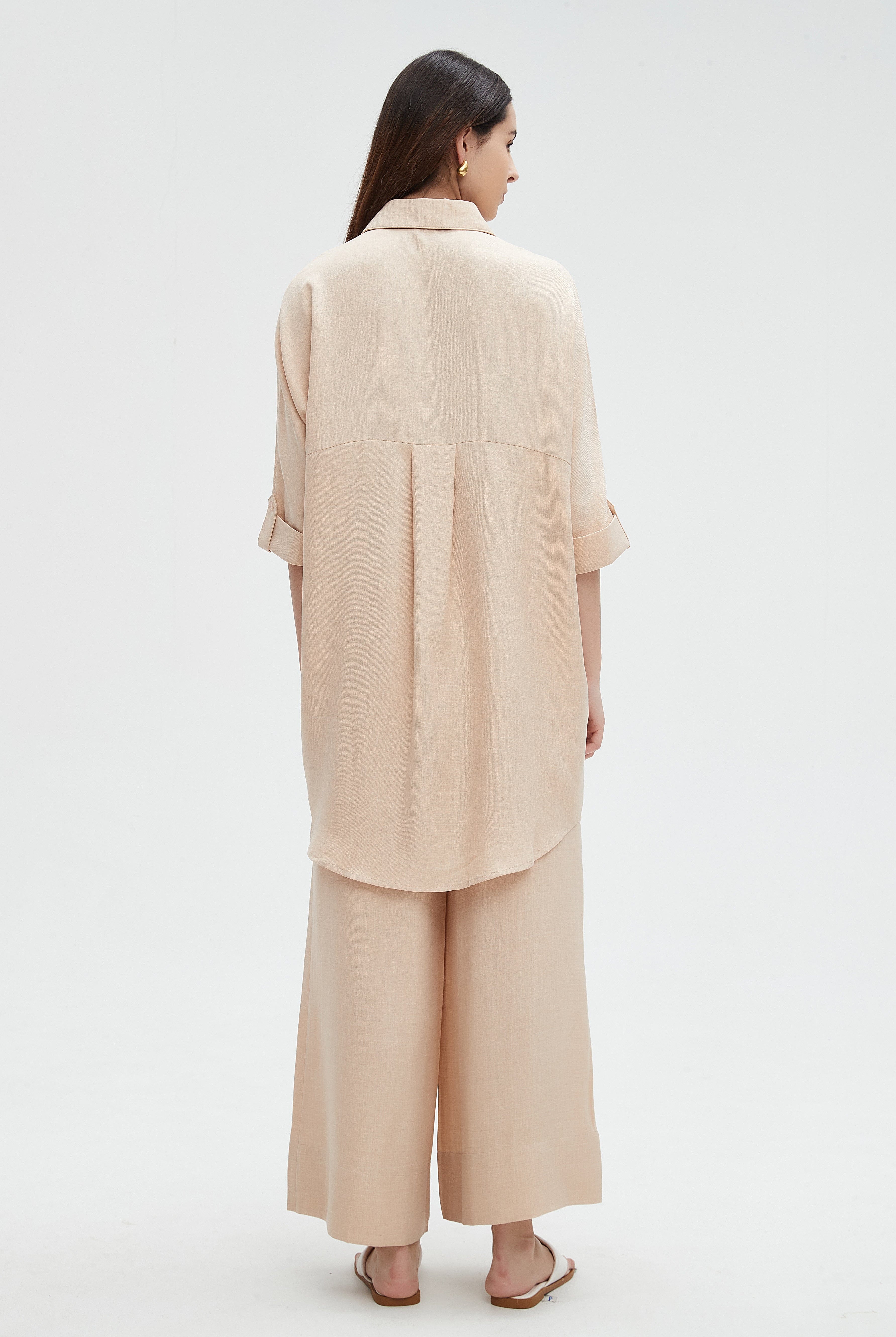 نتشي بنطلون نسائي طويل برجل واسعة ساده