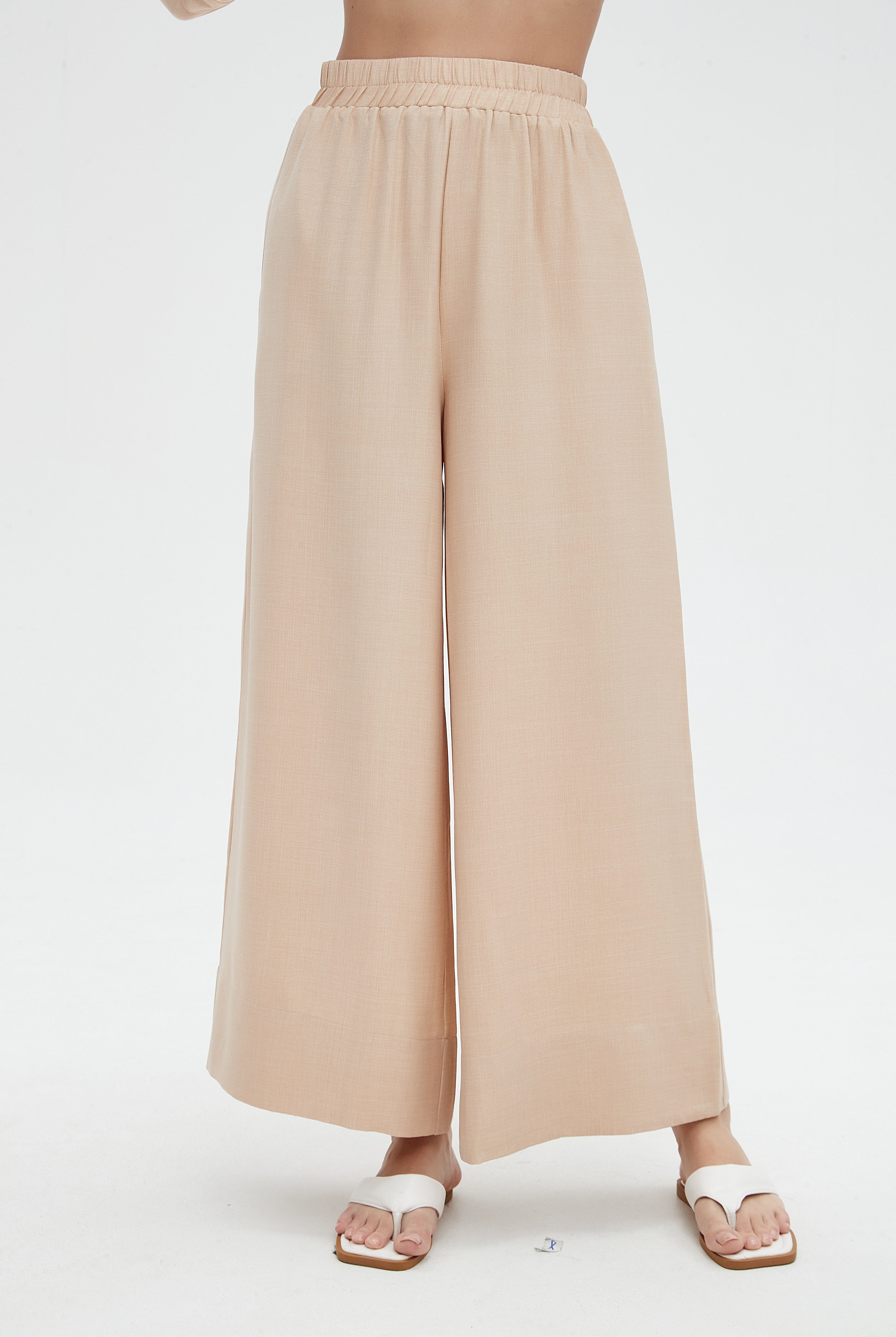 نتشي بنطلون نسائي طويل برجل واسعة ساده