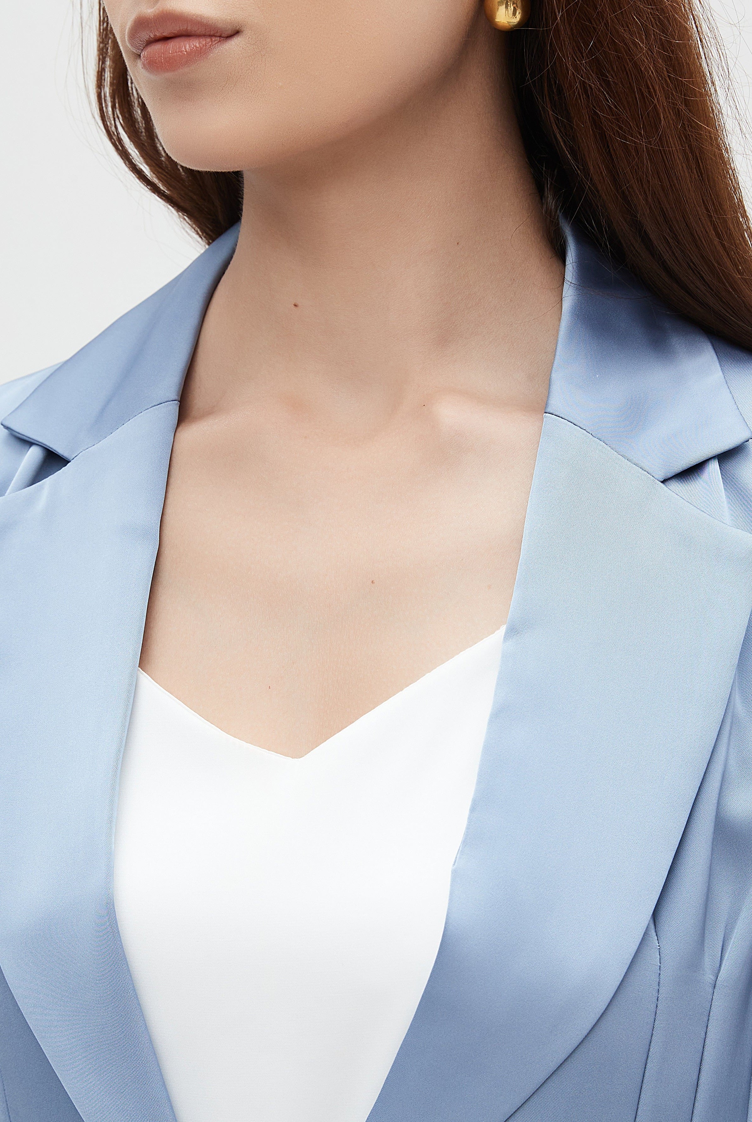 نتشي جاكيت بليزر بكم طويل سادة نسائي