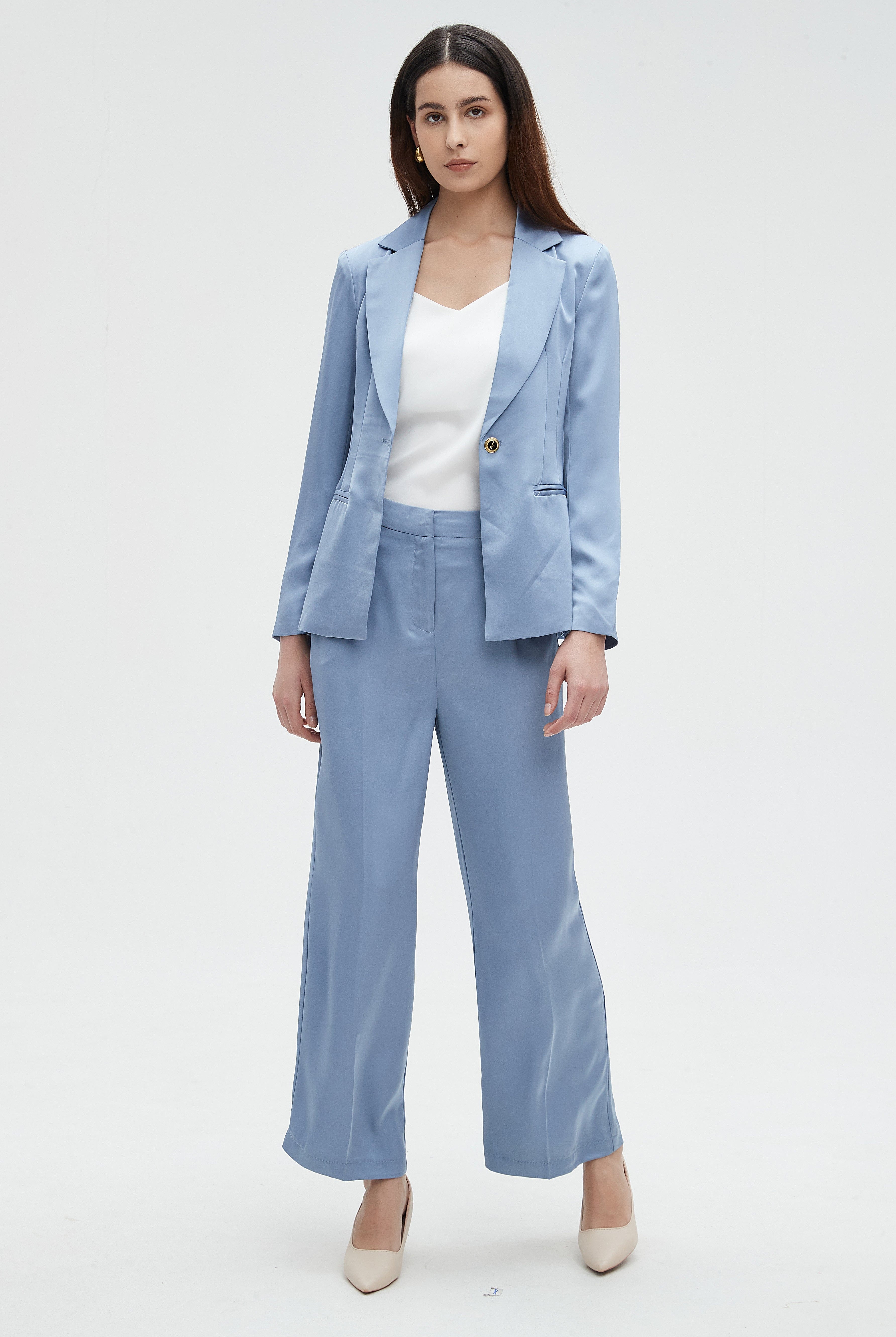 نتشي جاكيت بليزر بكم طويل سادة نسائي