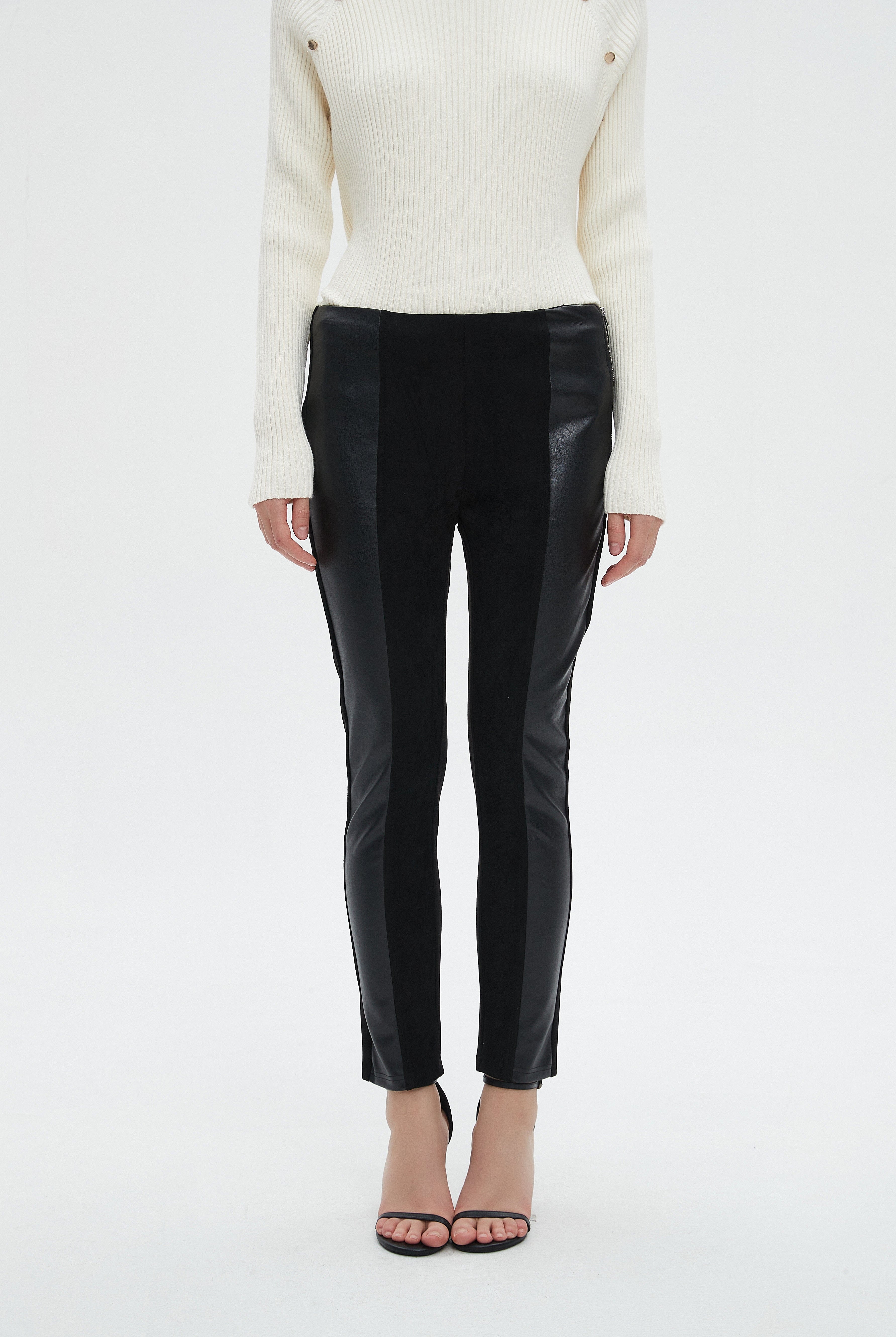 ميكا بنطلون نسائي طويل بسوستة جانبية