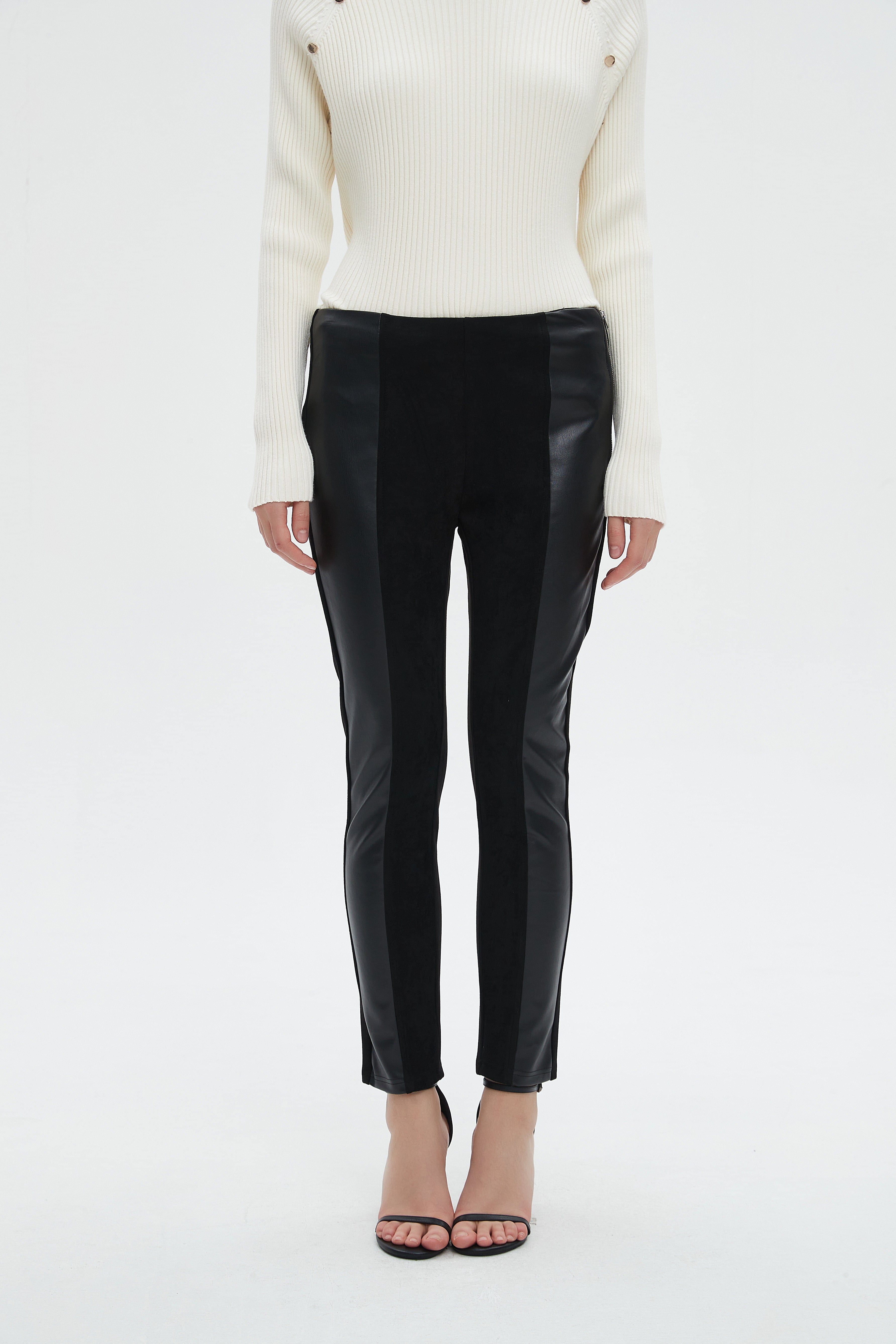 ميكا بنطلون نسائي طويل بسوستة جانبية