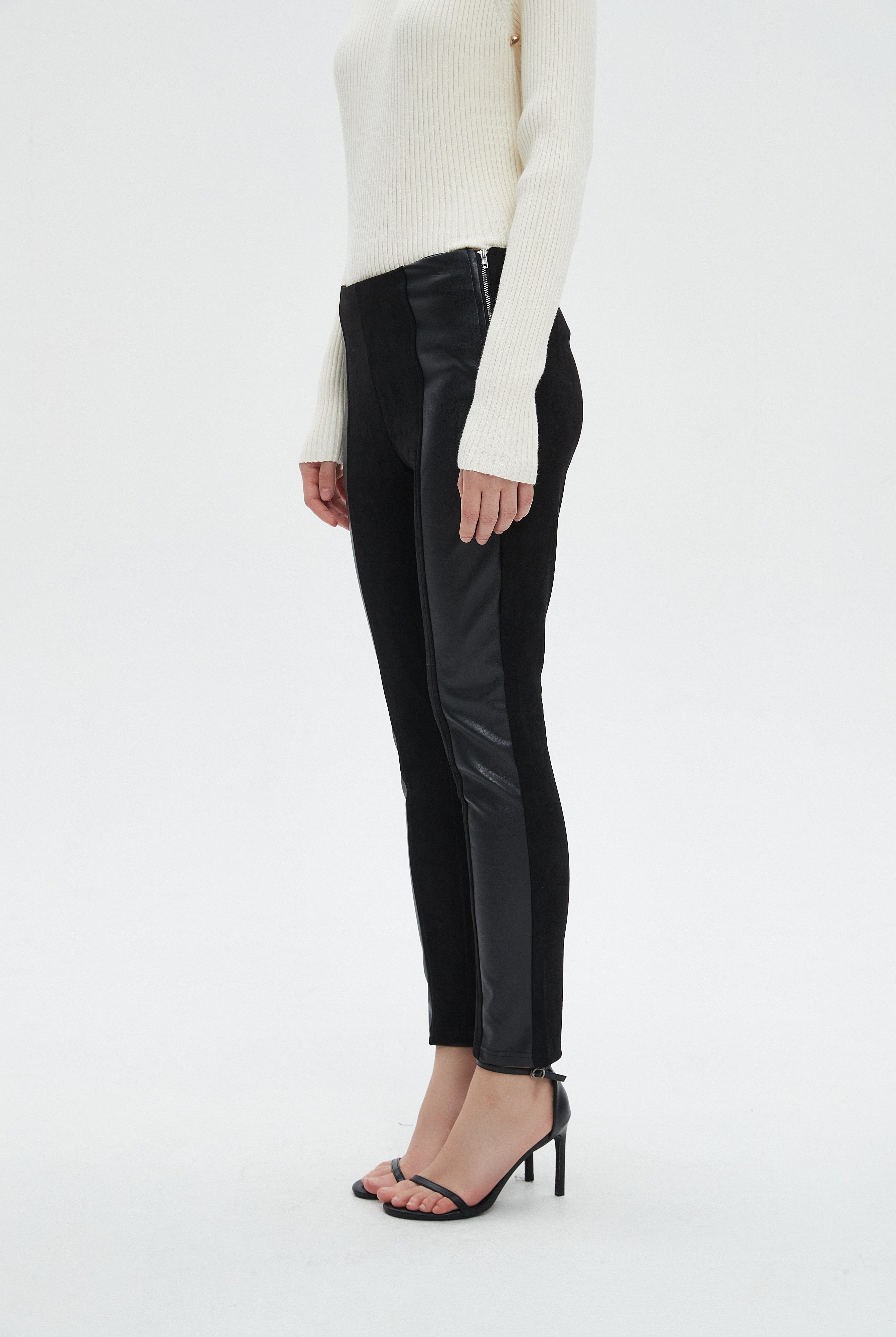 ميكا بنطلون نسائي طويل بسوستة جانبية