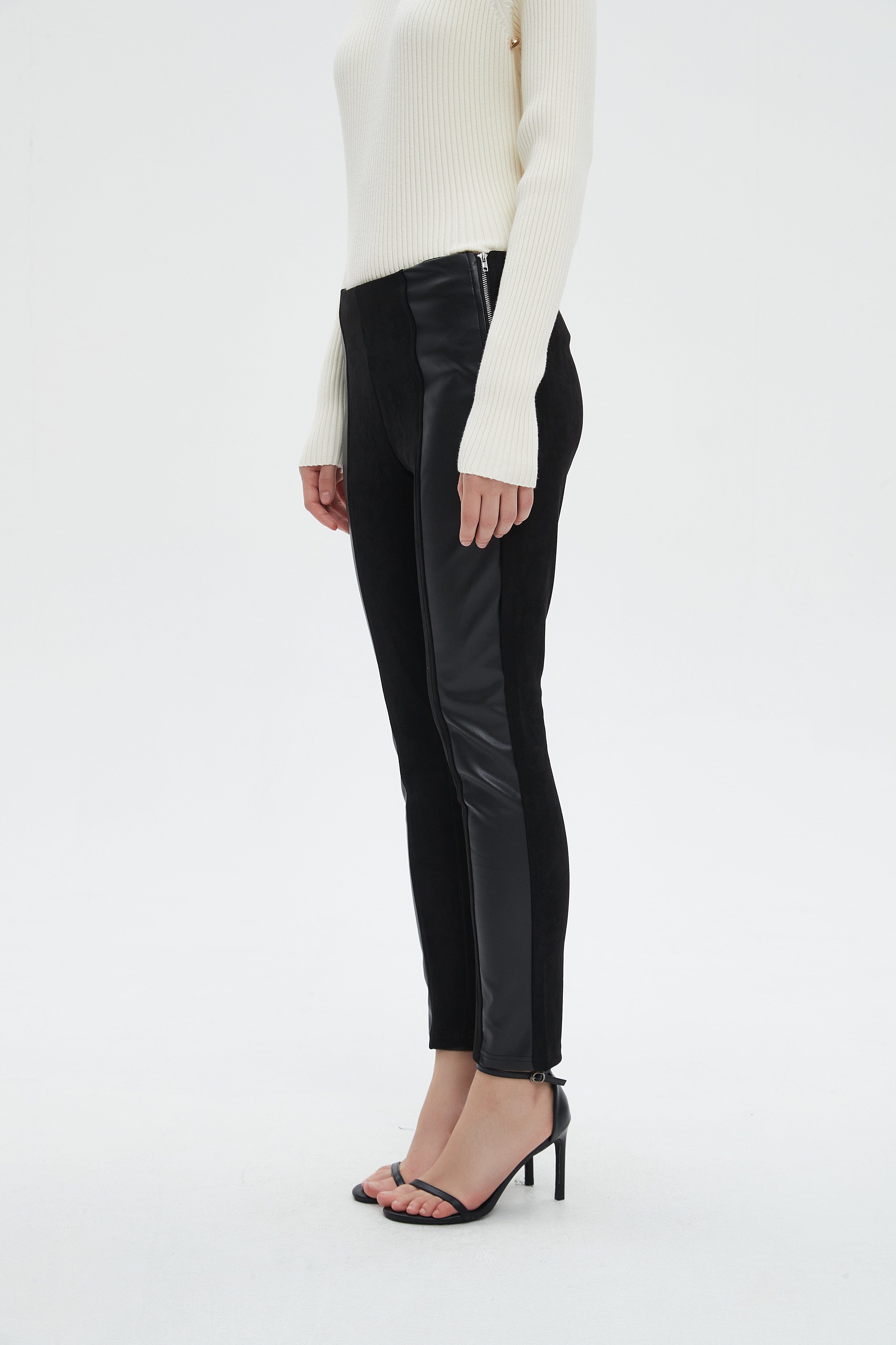 ميكا بنطلون نسائي طويل بسوستة جانبية