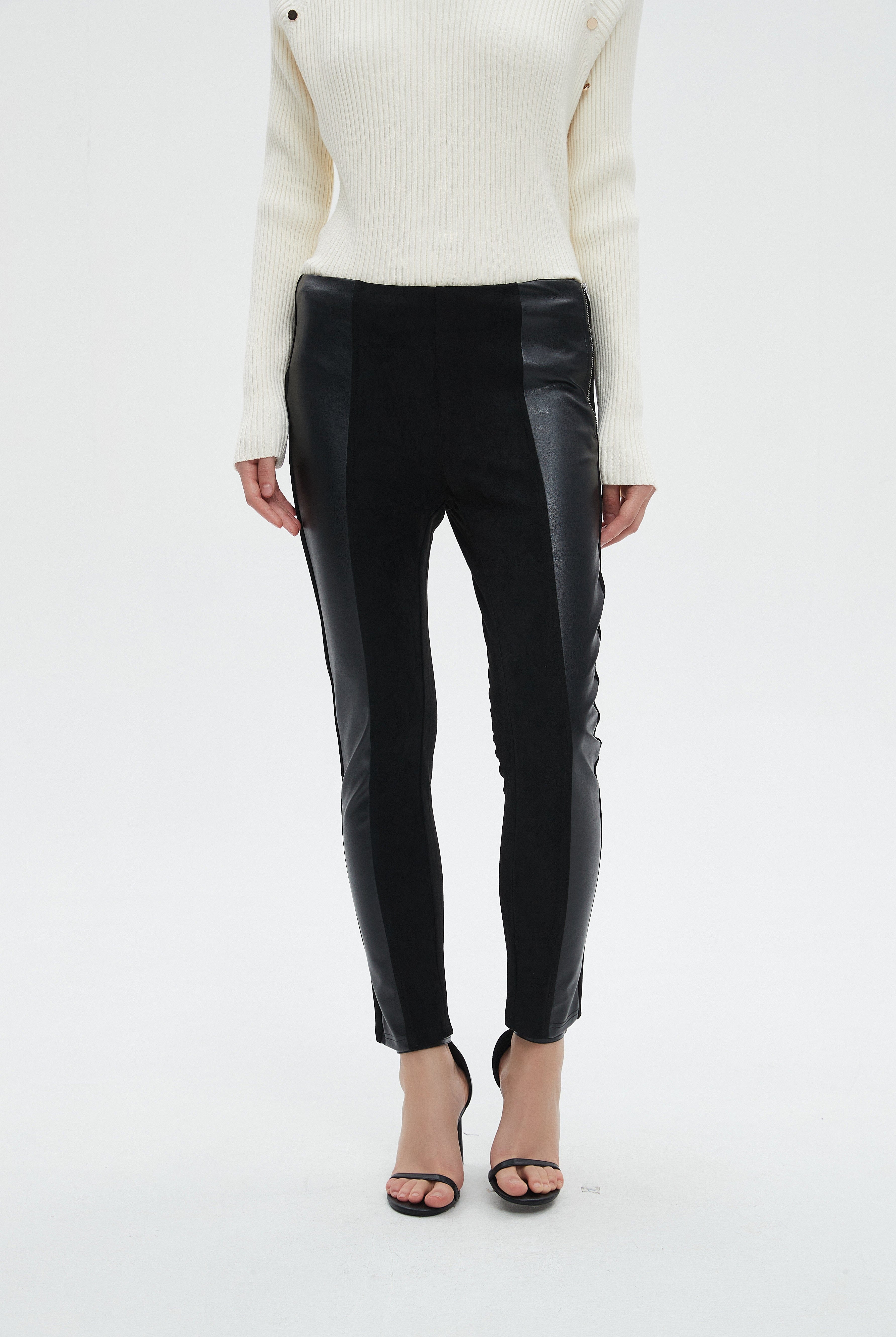 ميكا بنطلون نسائي طويل بسوستة جانبية