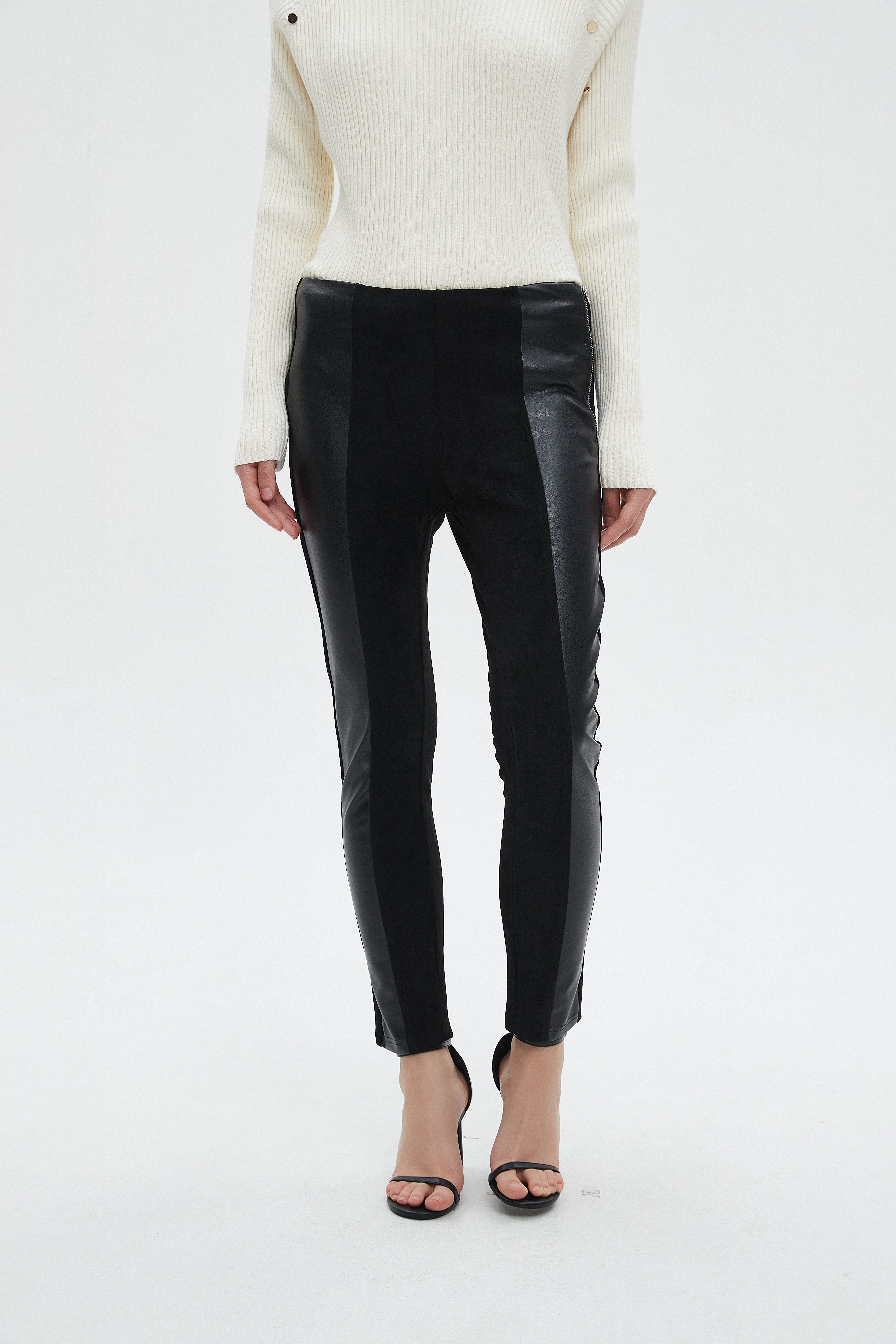 ميكا بنطلون نسائي طويل بسوستة جانبية