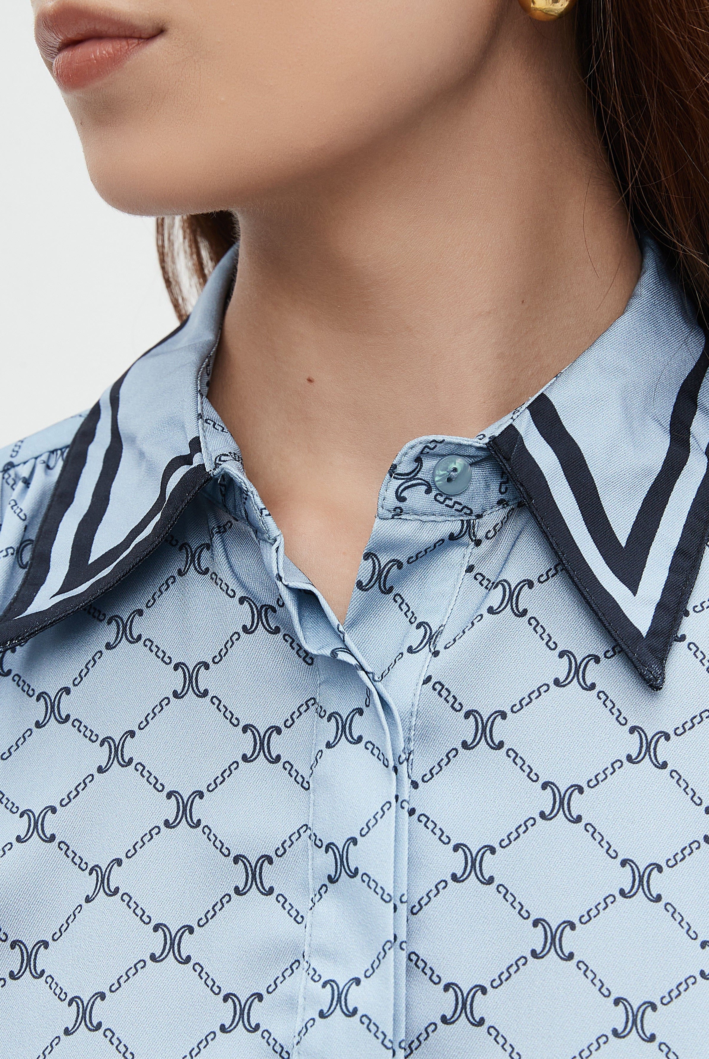 نتشي بلوزة نسائي بكم وازرار اماميه