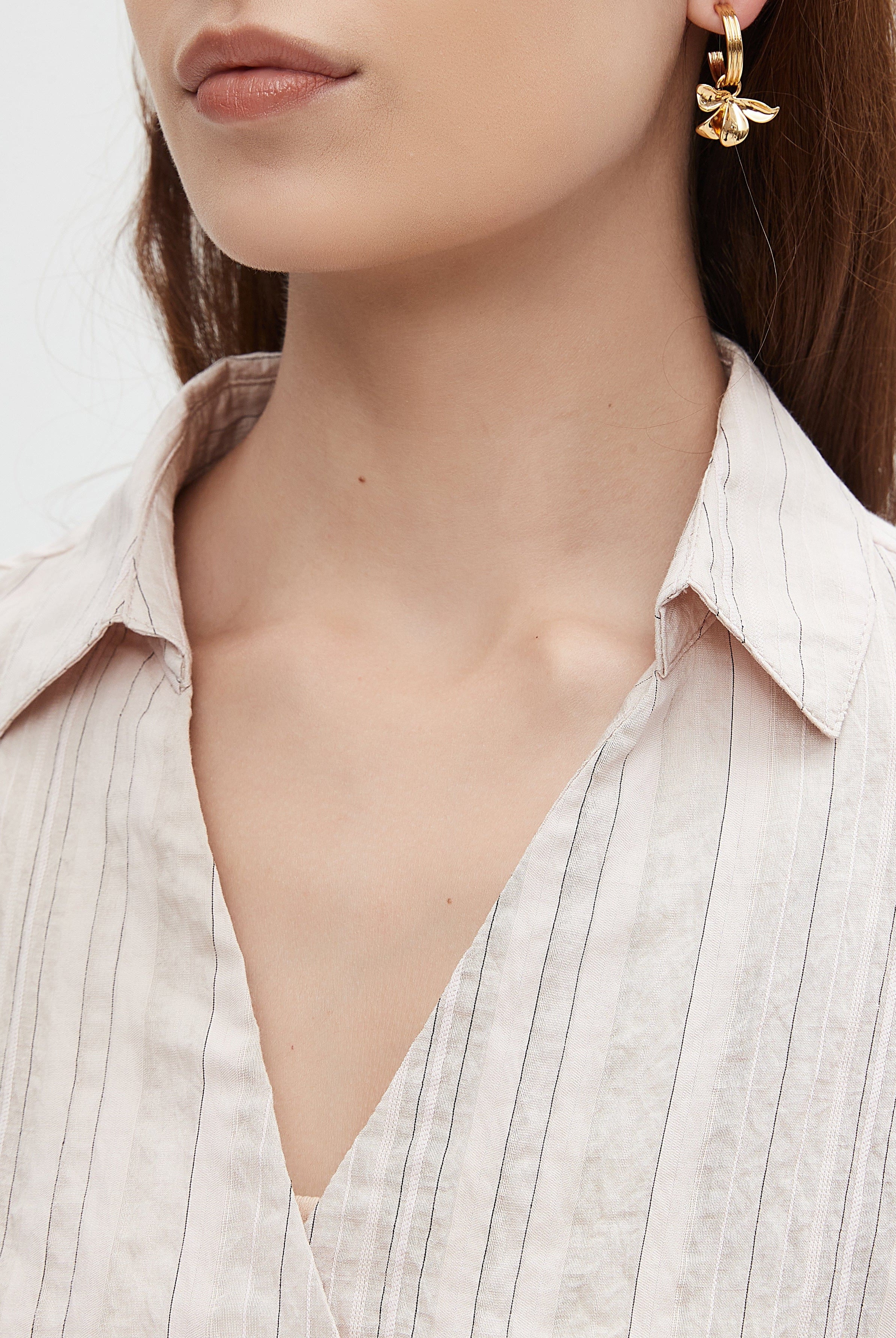 نتشي بلوزة نسائي مخططه 3/4 كم