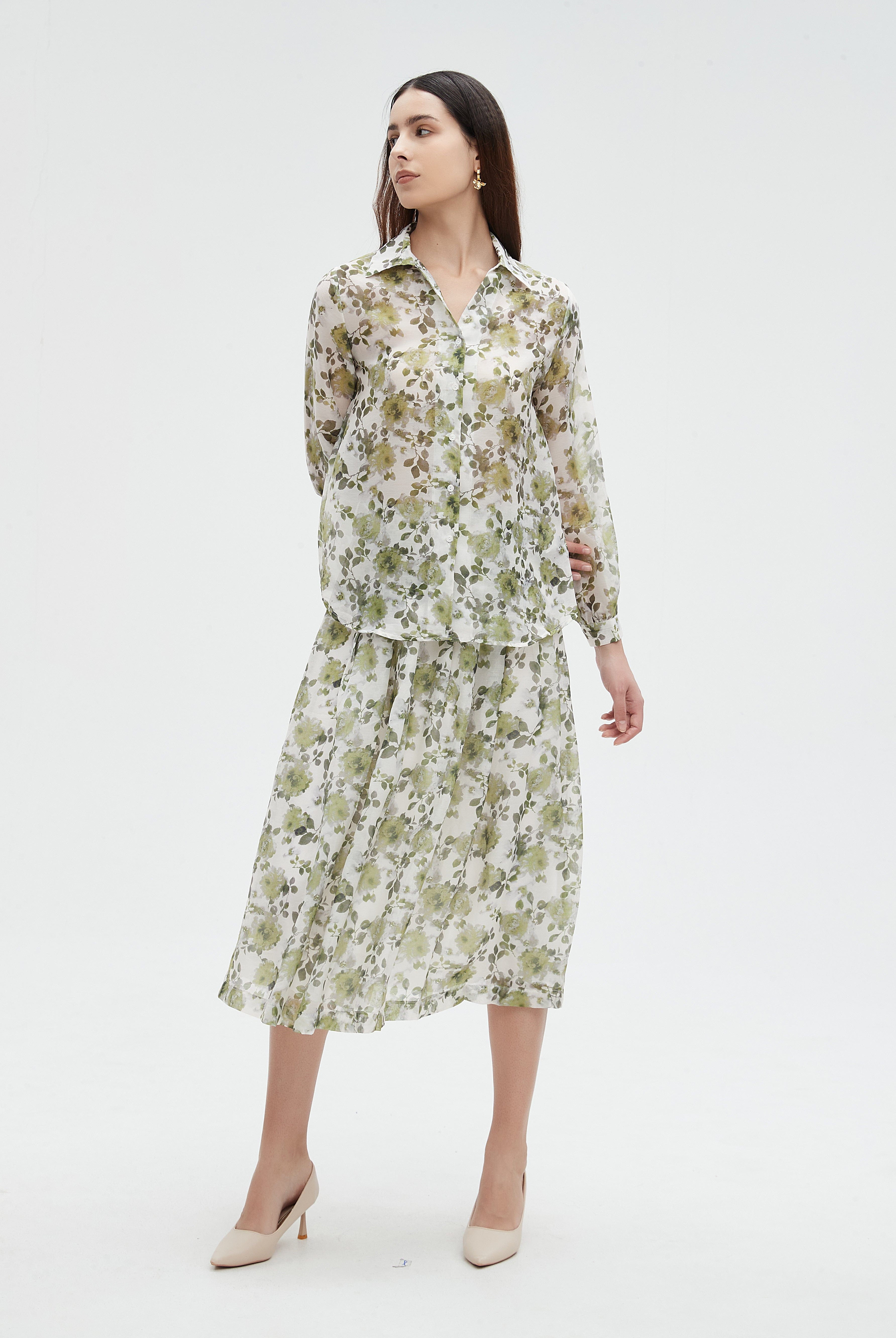 نتشي تنورة نسائي ميدي منقوشة قصيره