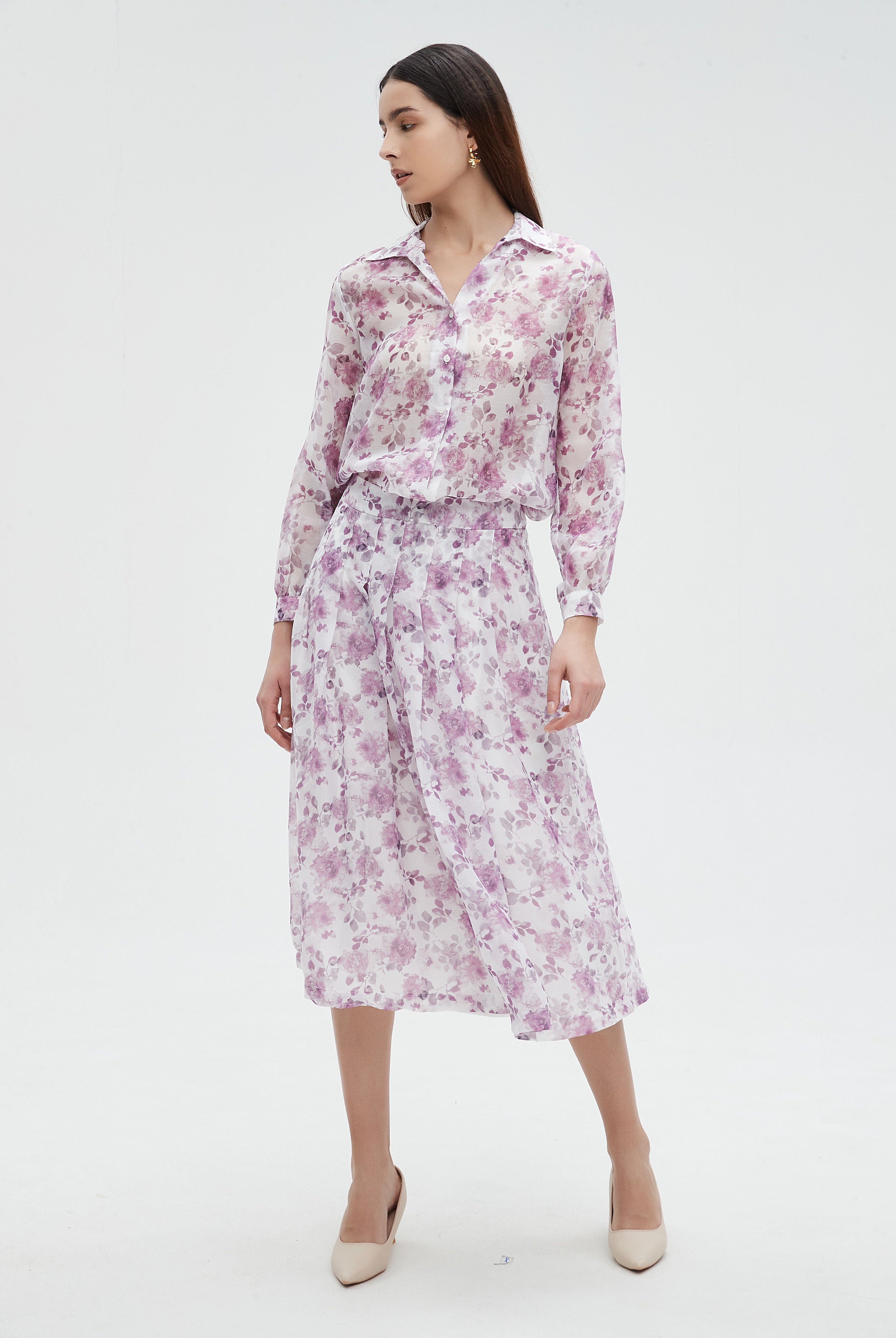 نتشي تنورة نسائي ميدي منقوشة قصيره