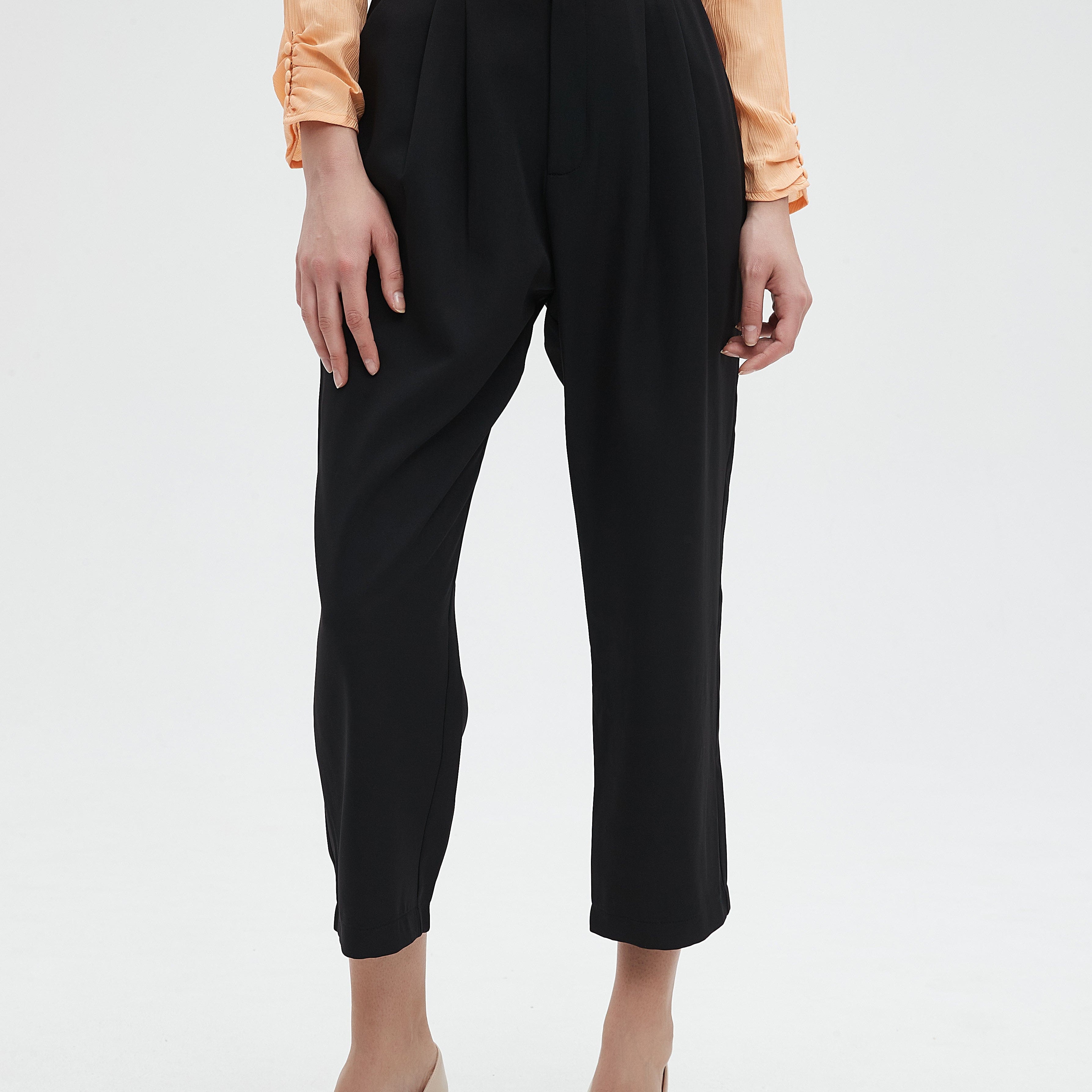 نتشي بنطال 3/4 سادة خصر مرتفع نسائي