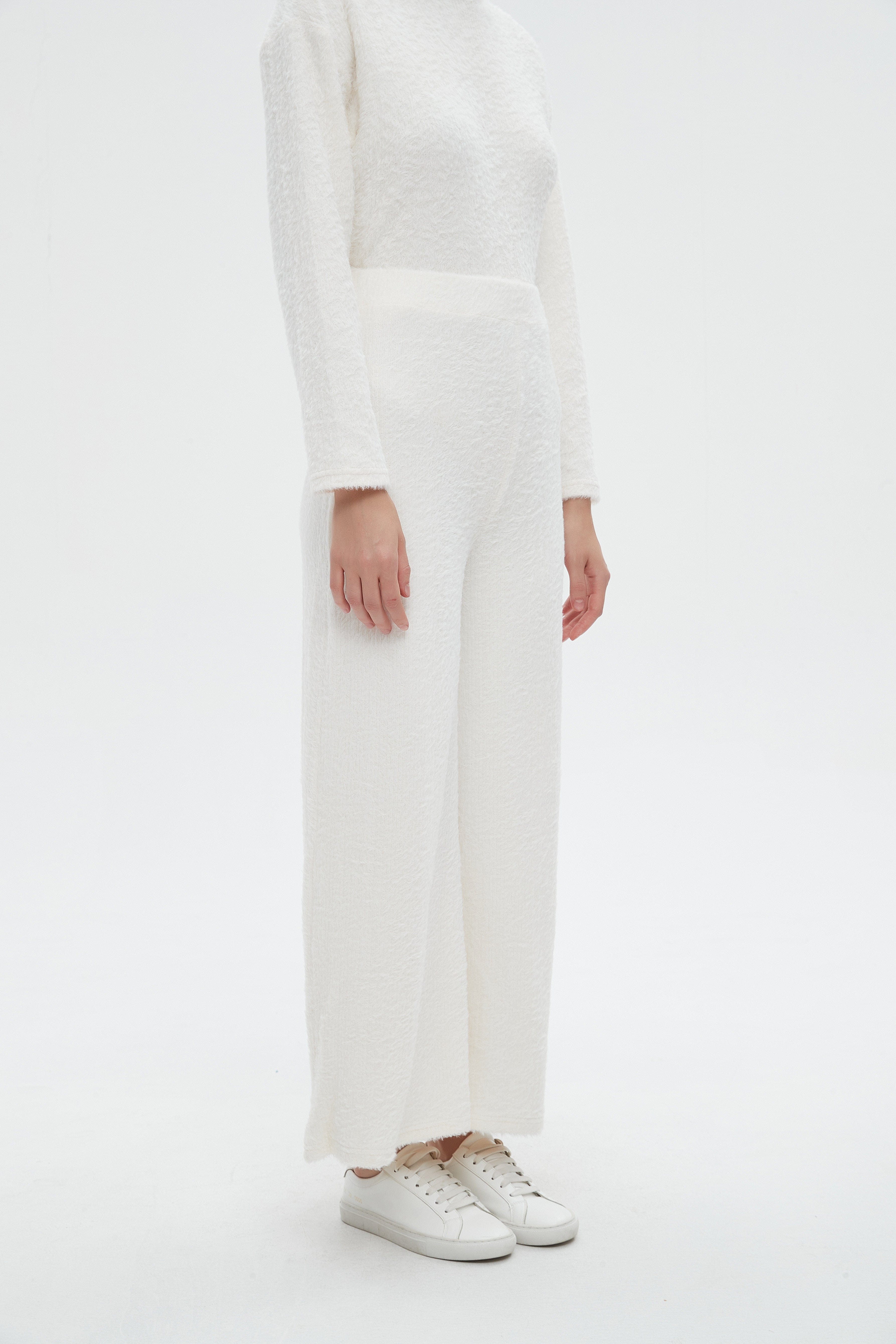 ميكا بنطلون نسائي طويل برجل واسعة سادة