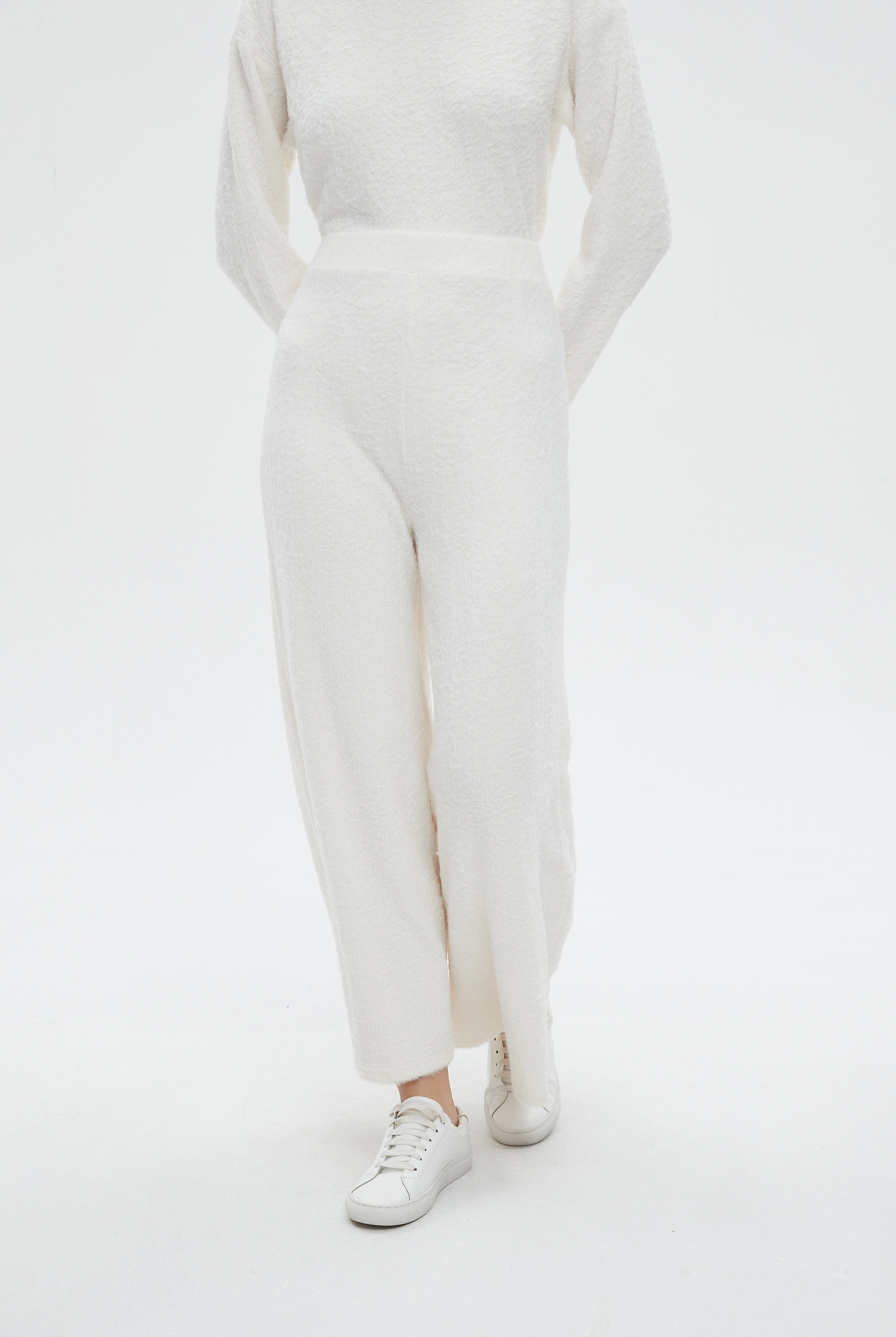 ميكا بنطلون نسائي طويل برجل واسعة سادة