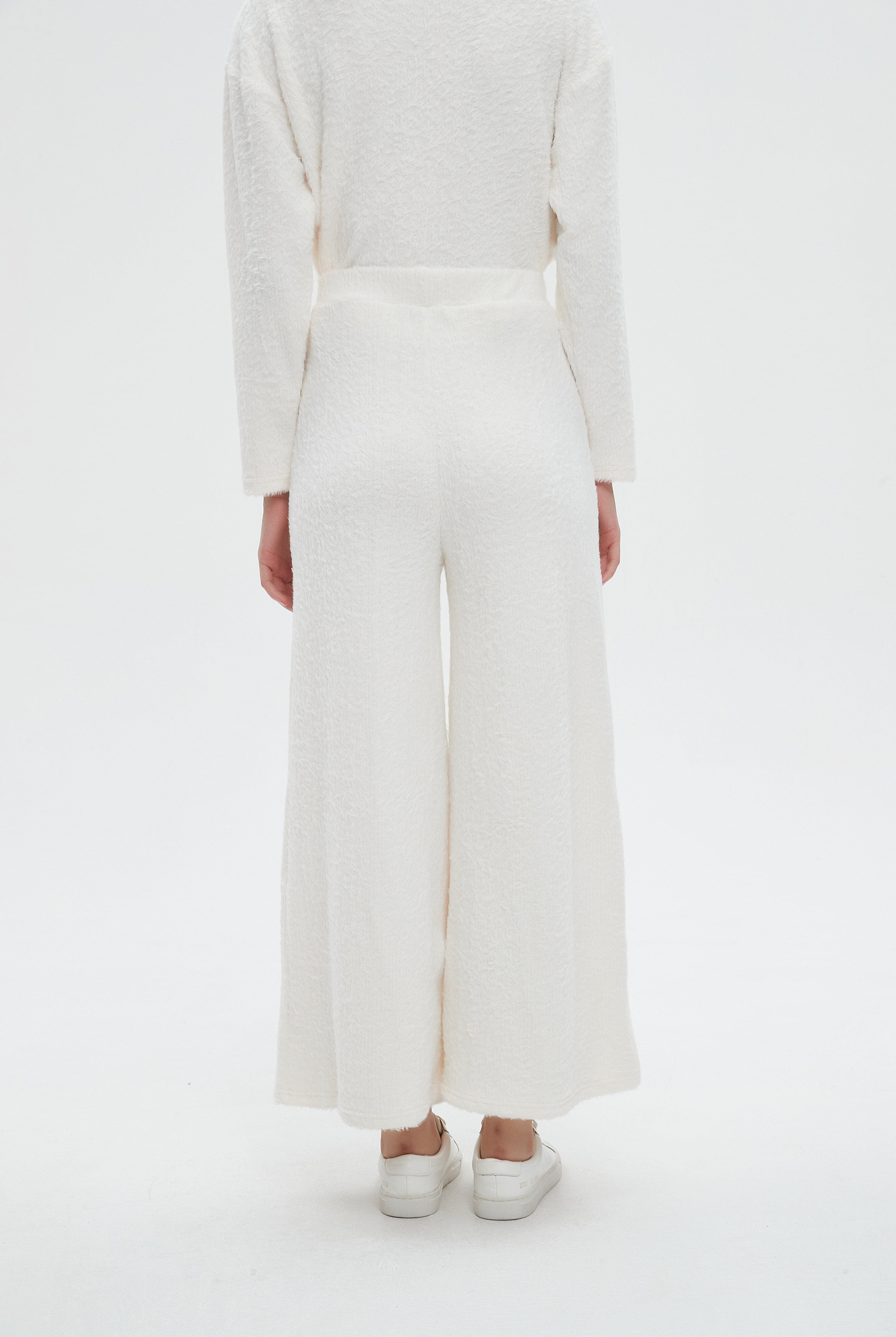 ميكا بنطلون نسائي طويل برجل واسعة سادة