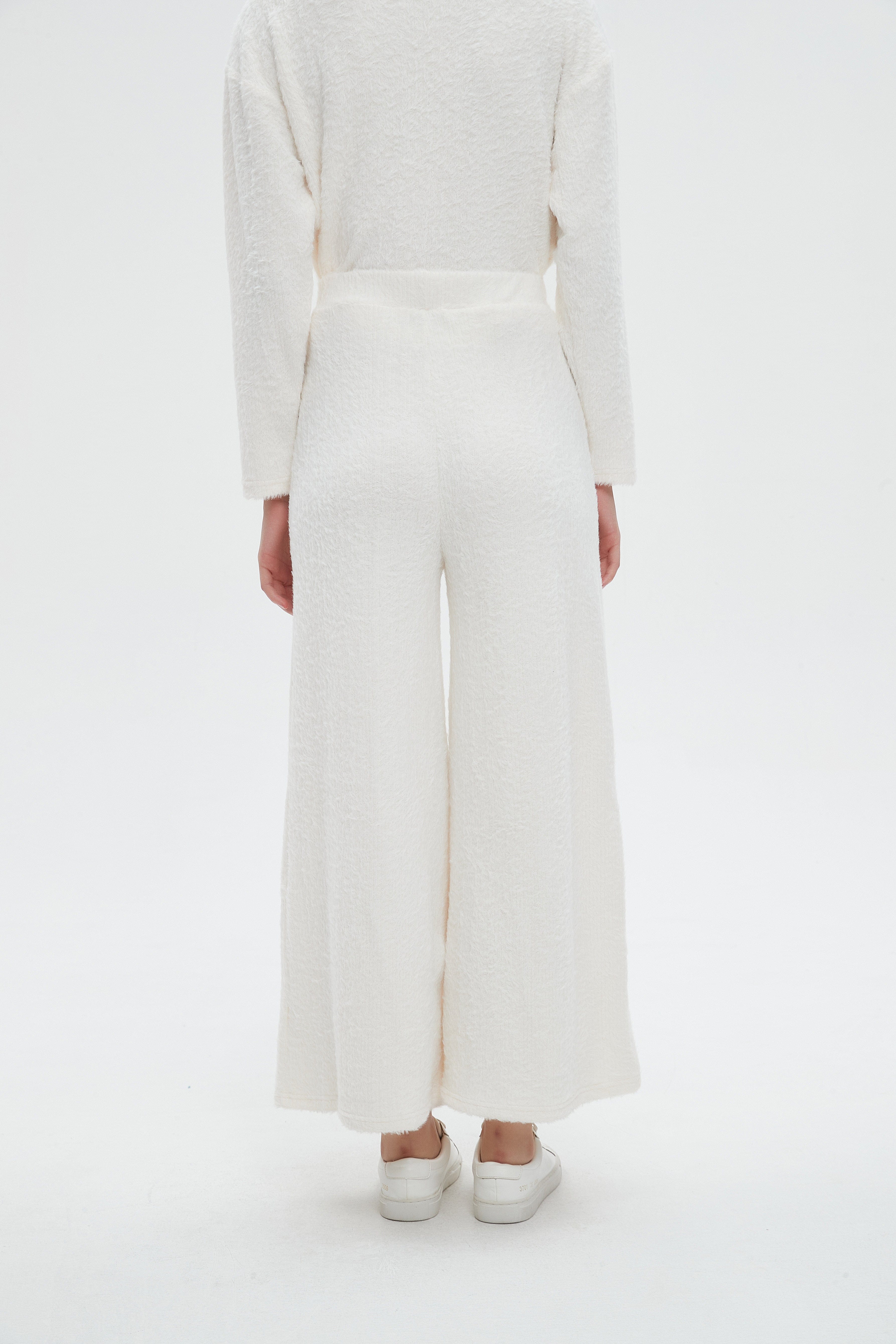 ميكا بنطلون نسائي طويل برجل واسعة سادة