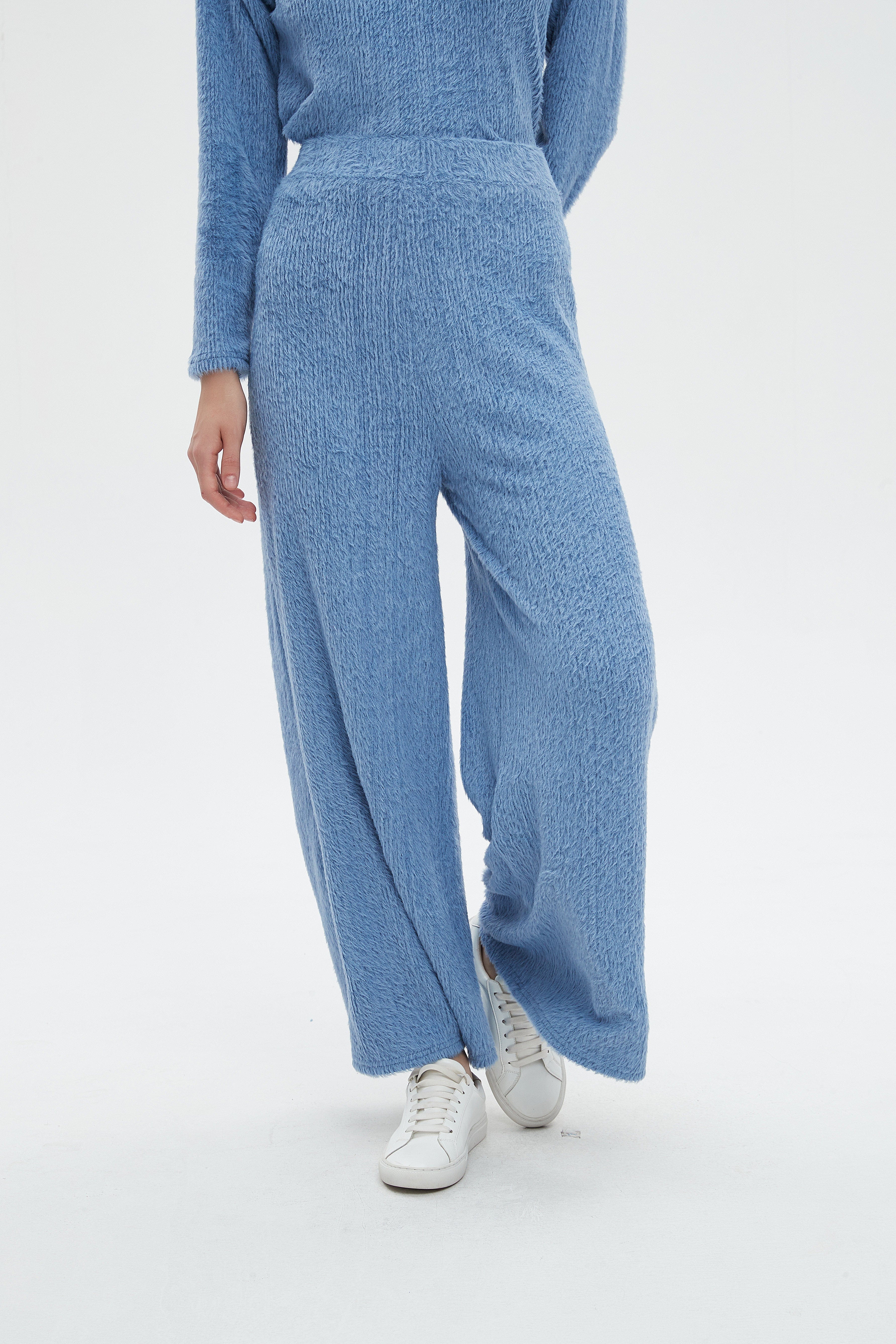 ميكا بنطلون نسائي طويل برجل واسعة سادة