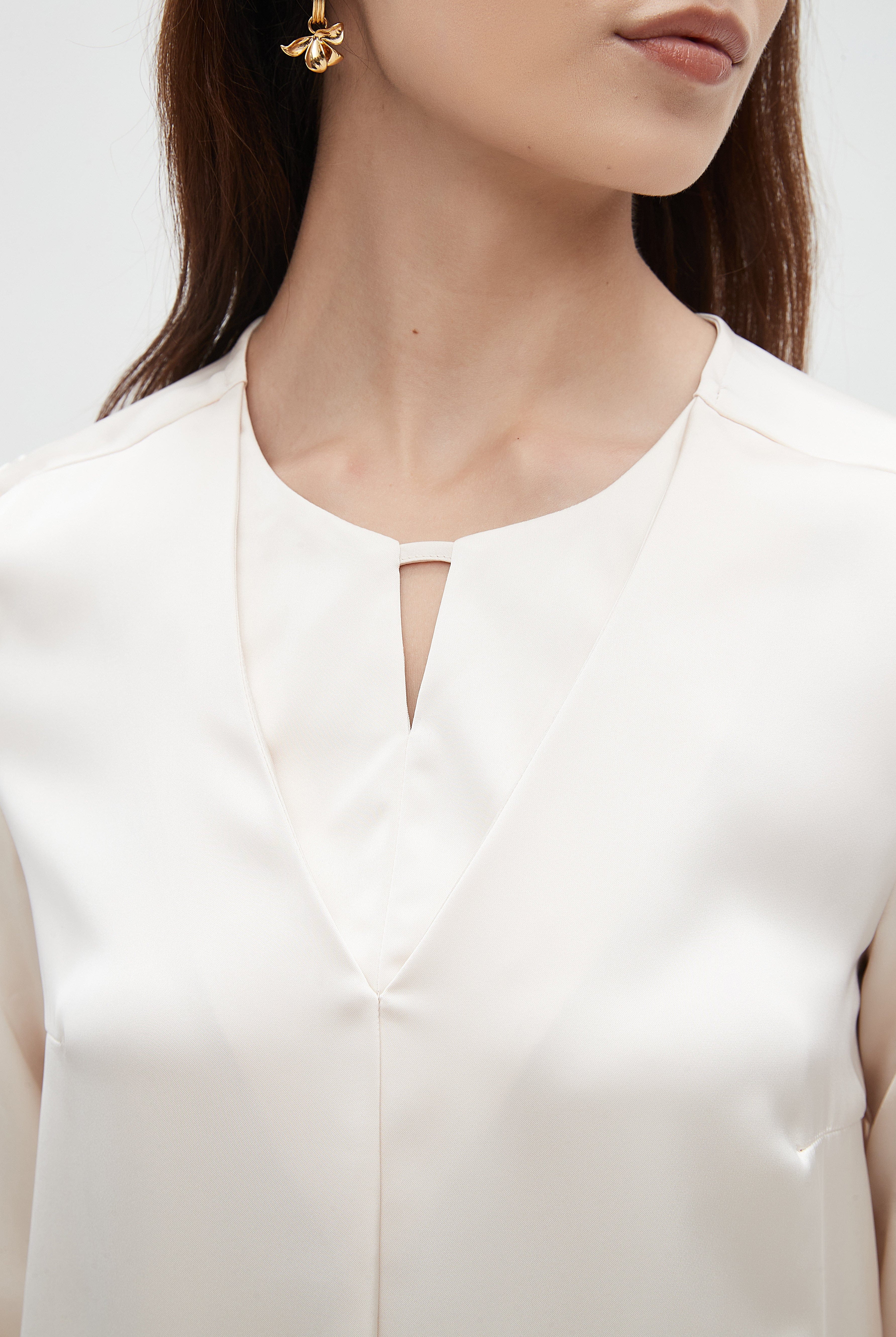 نتشي بلوزة نسائي سادة بكم طويل