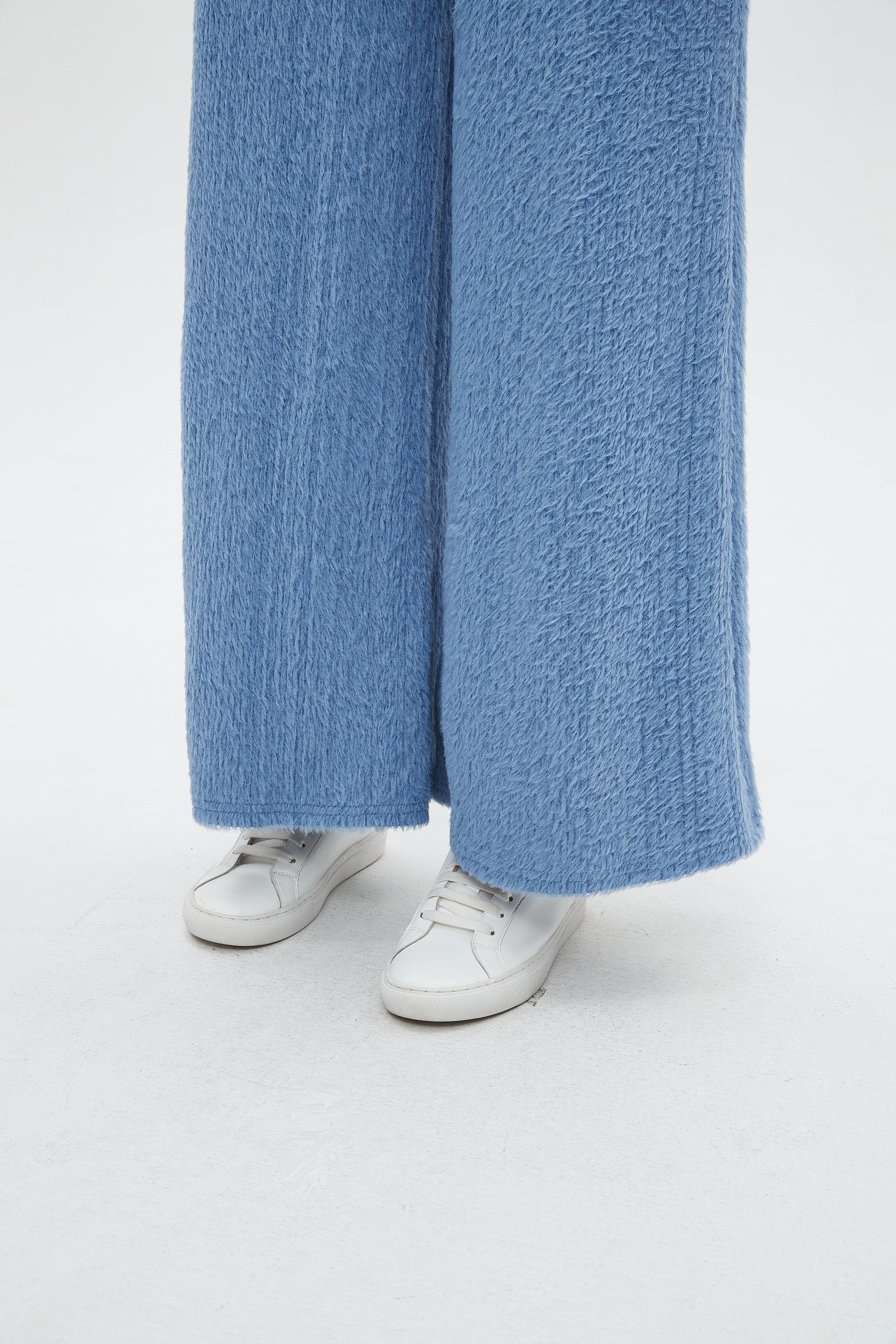 ميكا بنطلون نسائي طويل برجل واسعة سادة