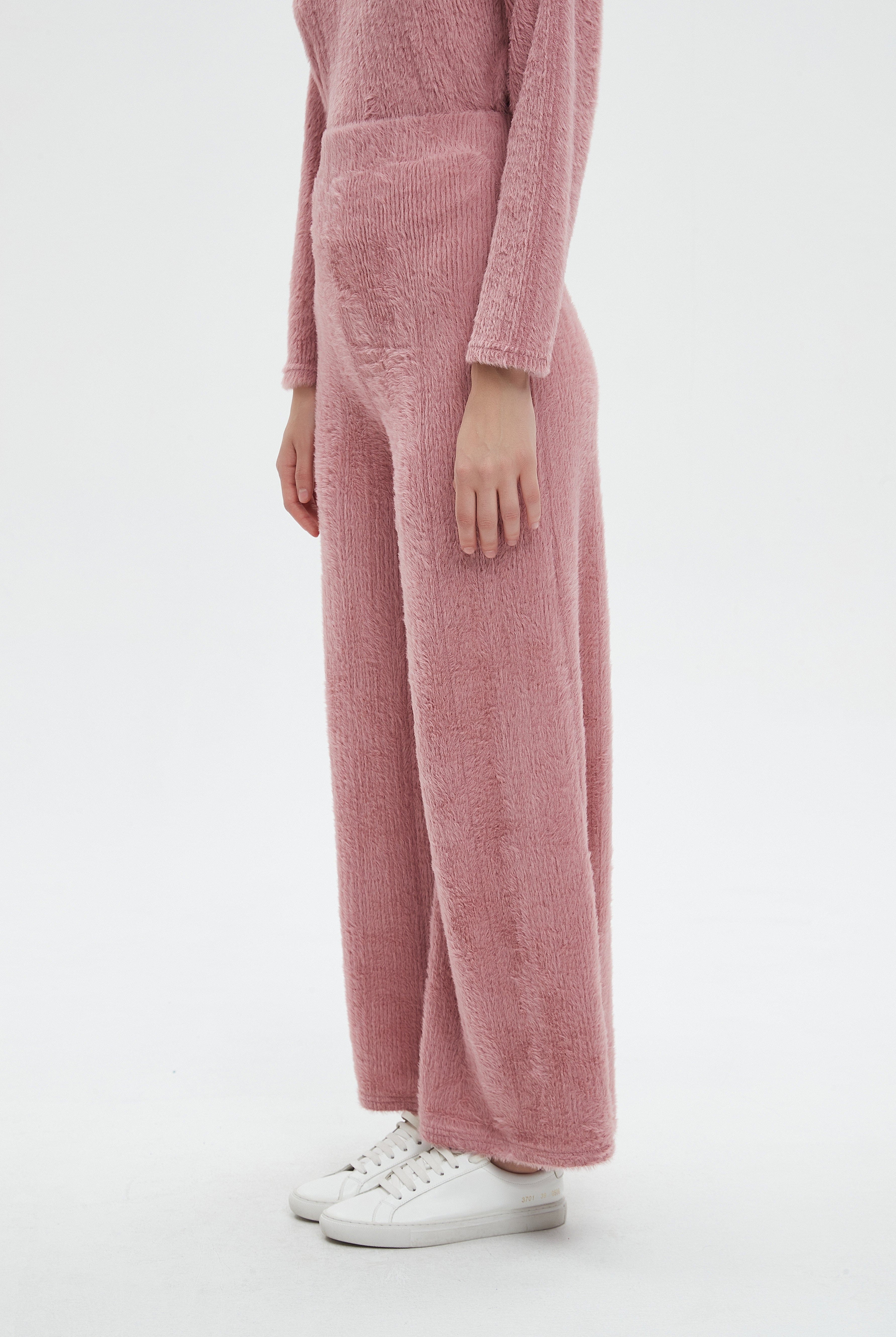 ميكا بنطلون نسائي طويل برجل واسعة سادة