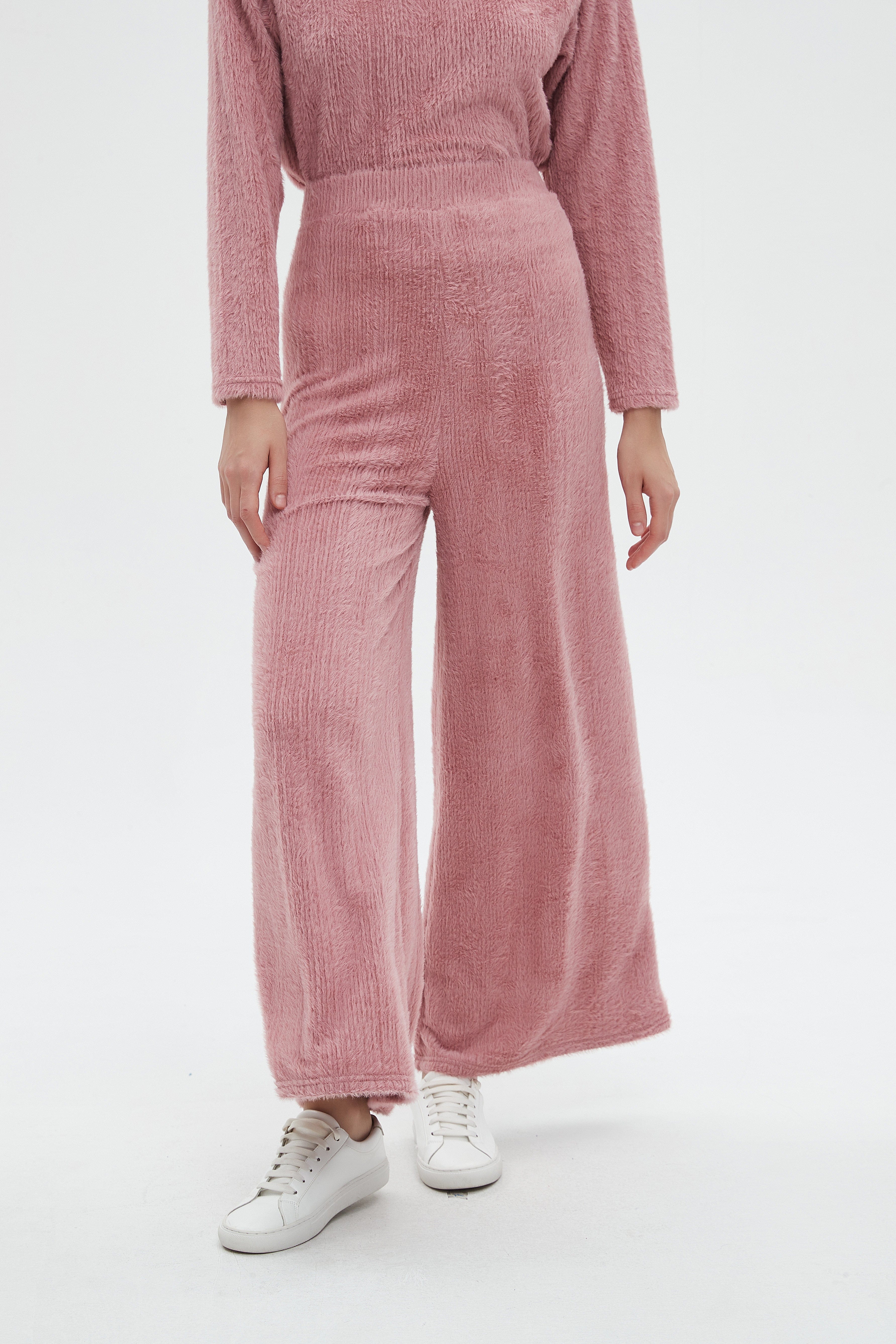 ميكا بنطلون نسائي طويل برجل واسعة سادة