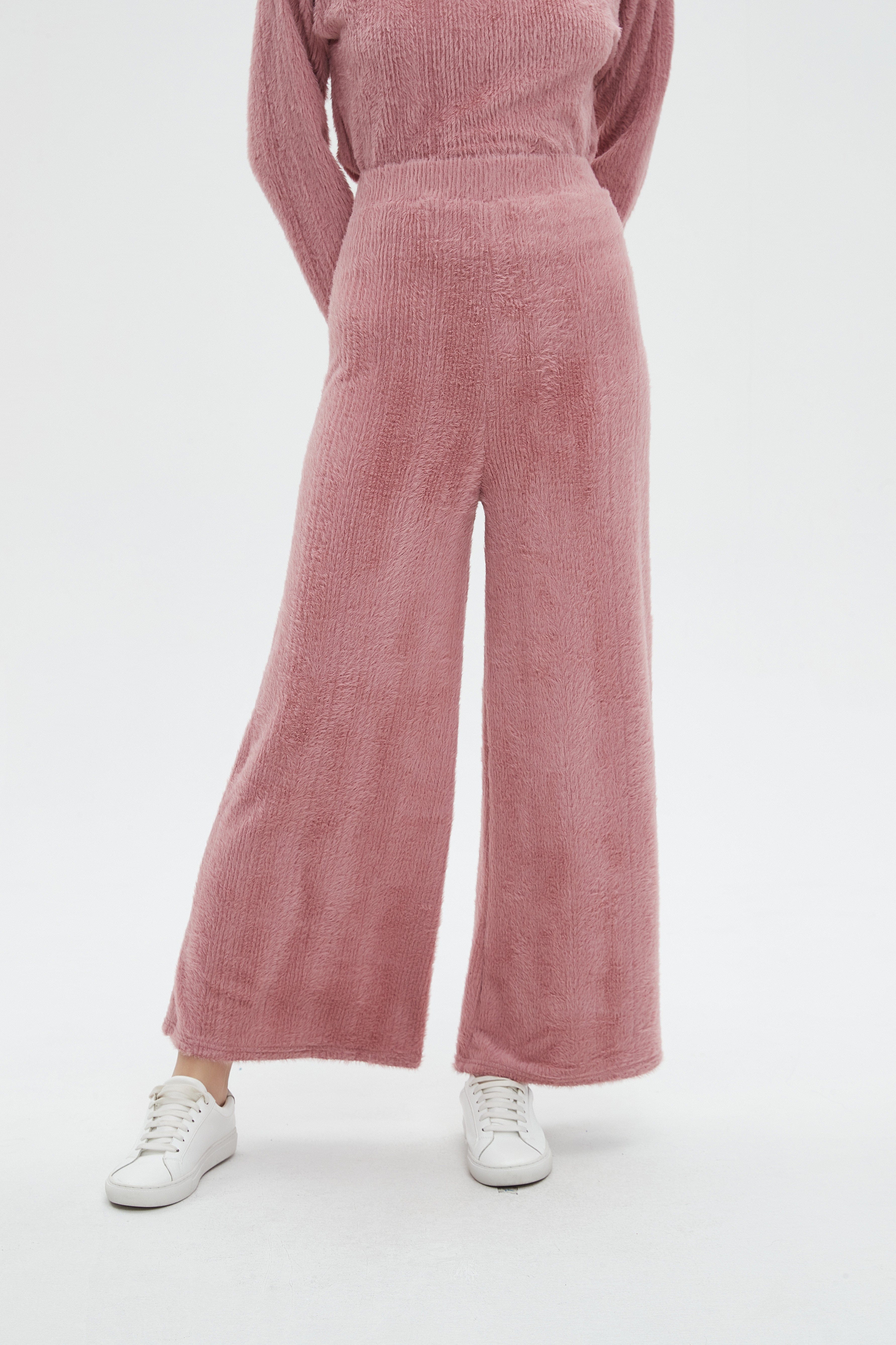 ميكا بنطلون نسائي طويل برجل واسعة سادة