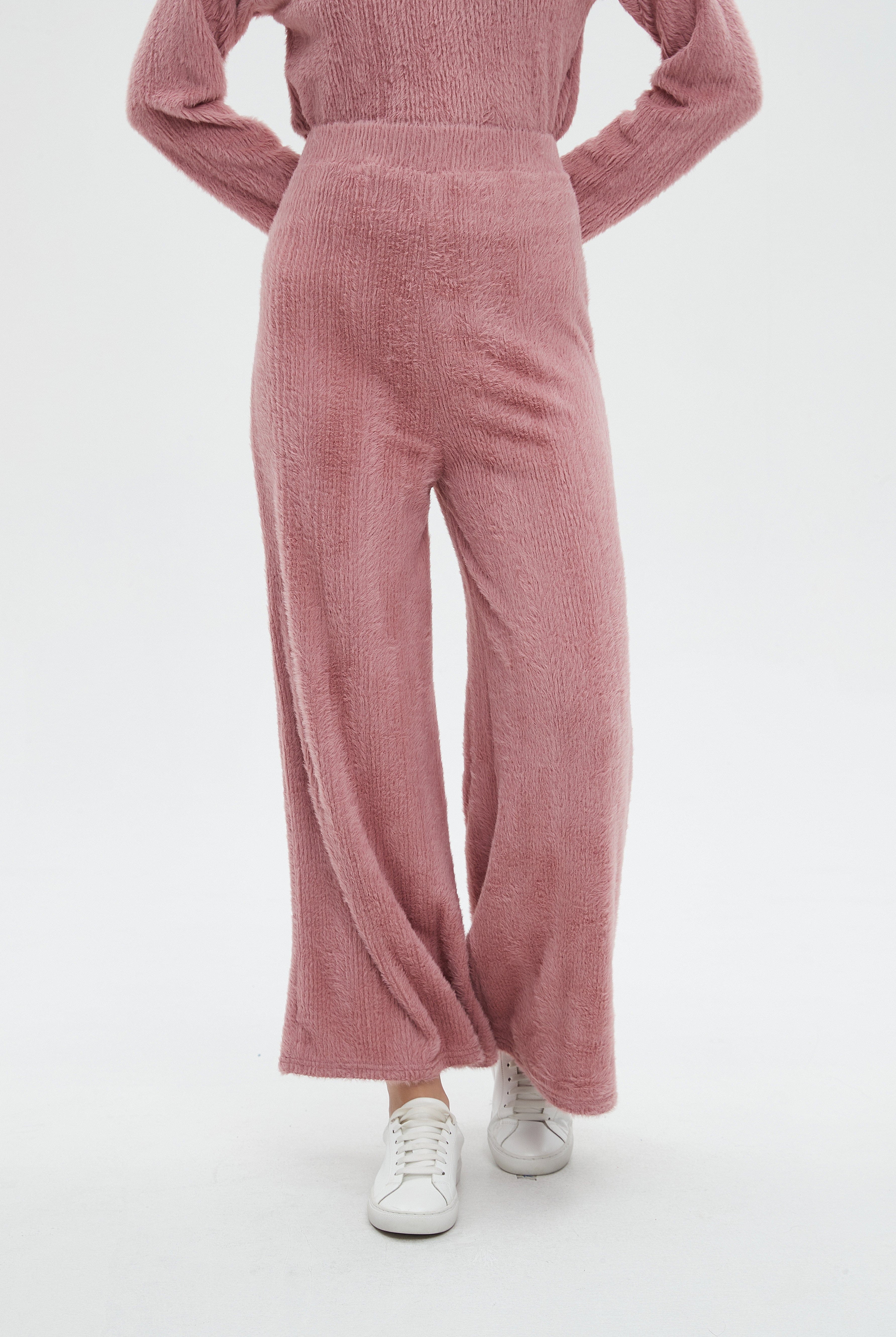 ميكا بنطلون نسائي طويل برجل واسعة سادة