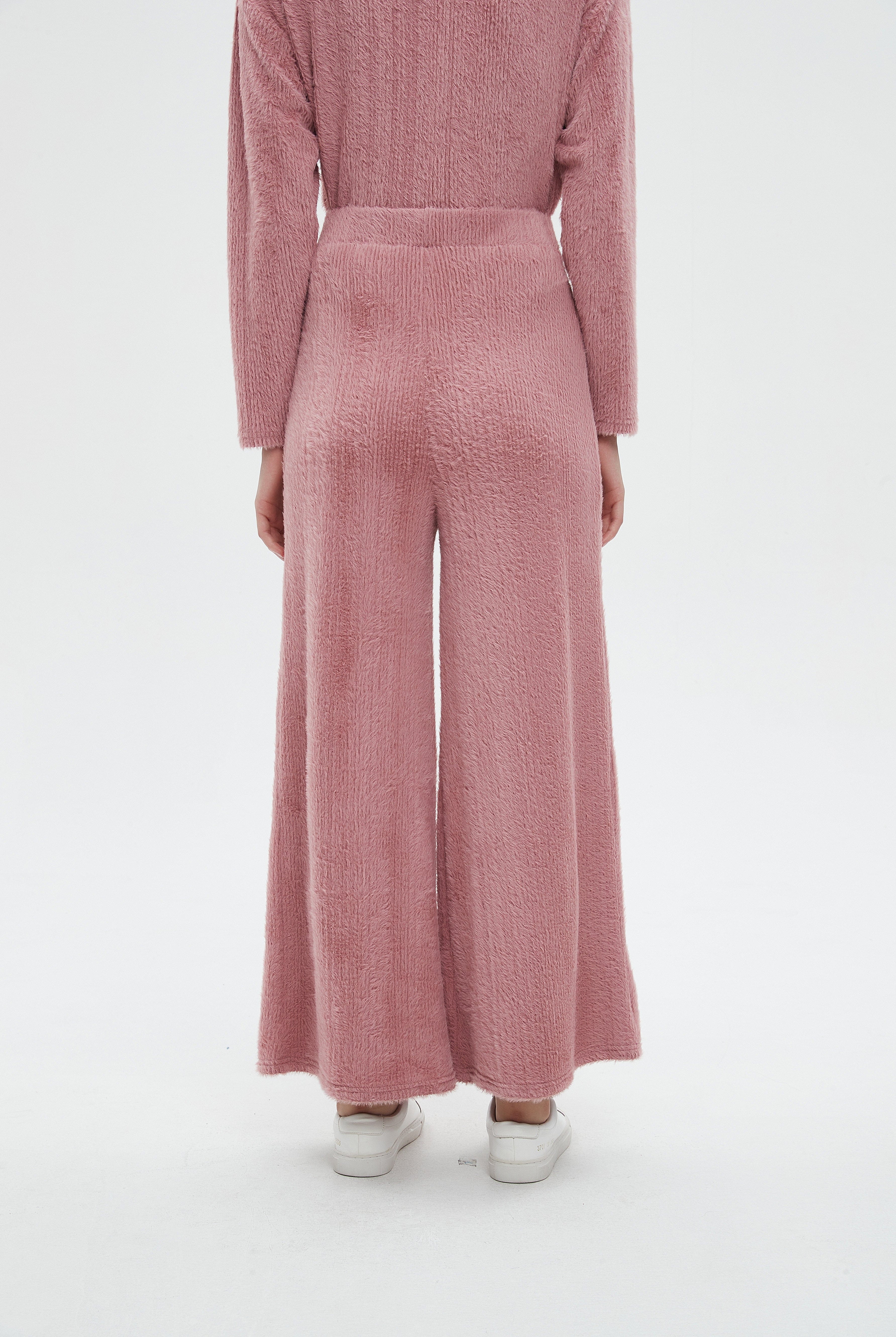 ميكا بنطلون نسائي طويل برجل واسعة سادة