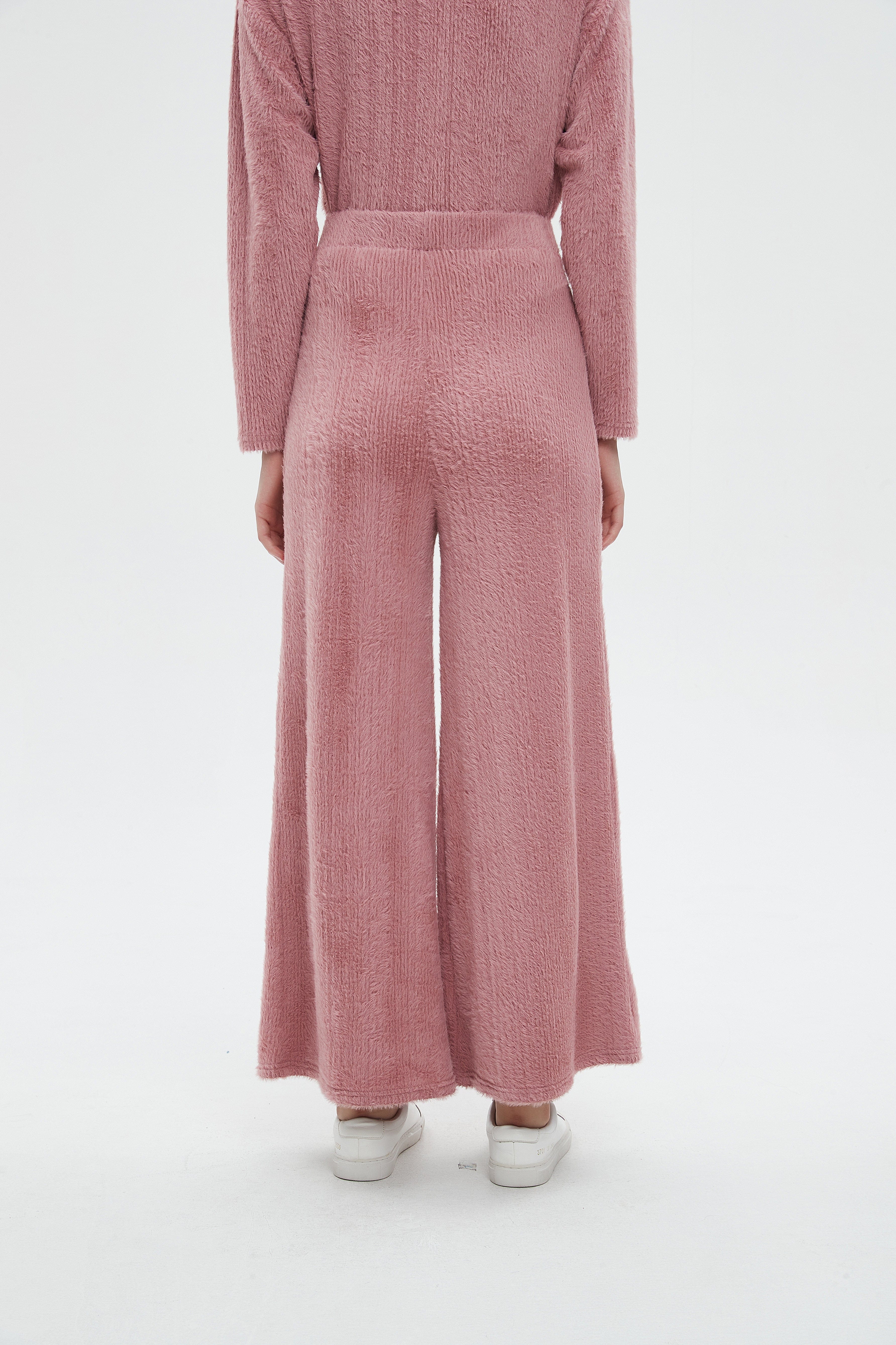 ميكا بنطلون نسائي طويل برجل واسعة سادة