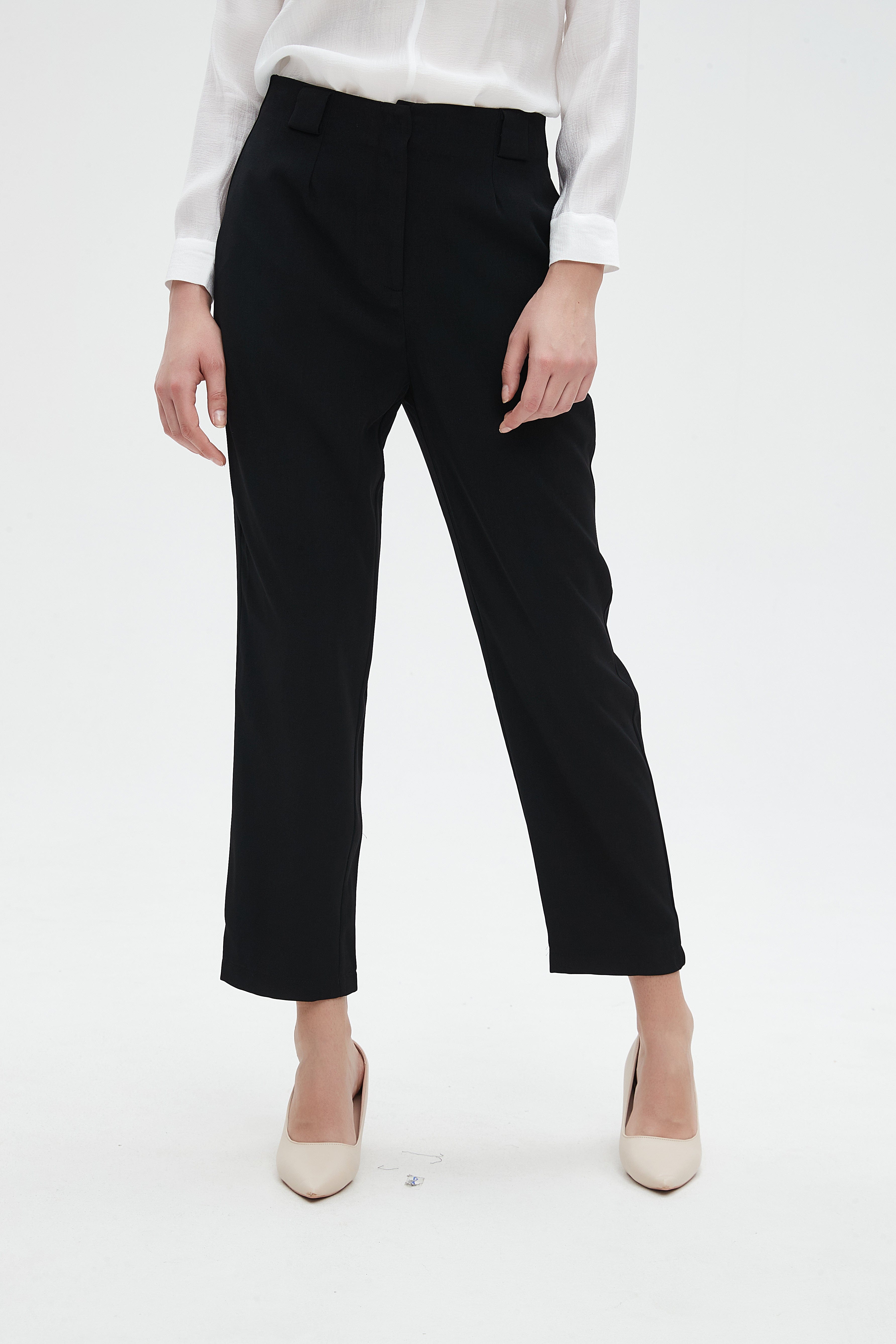 نتشي بنطال طويل خصر مرتفع سادة نسائي