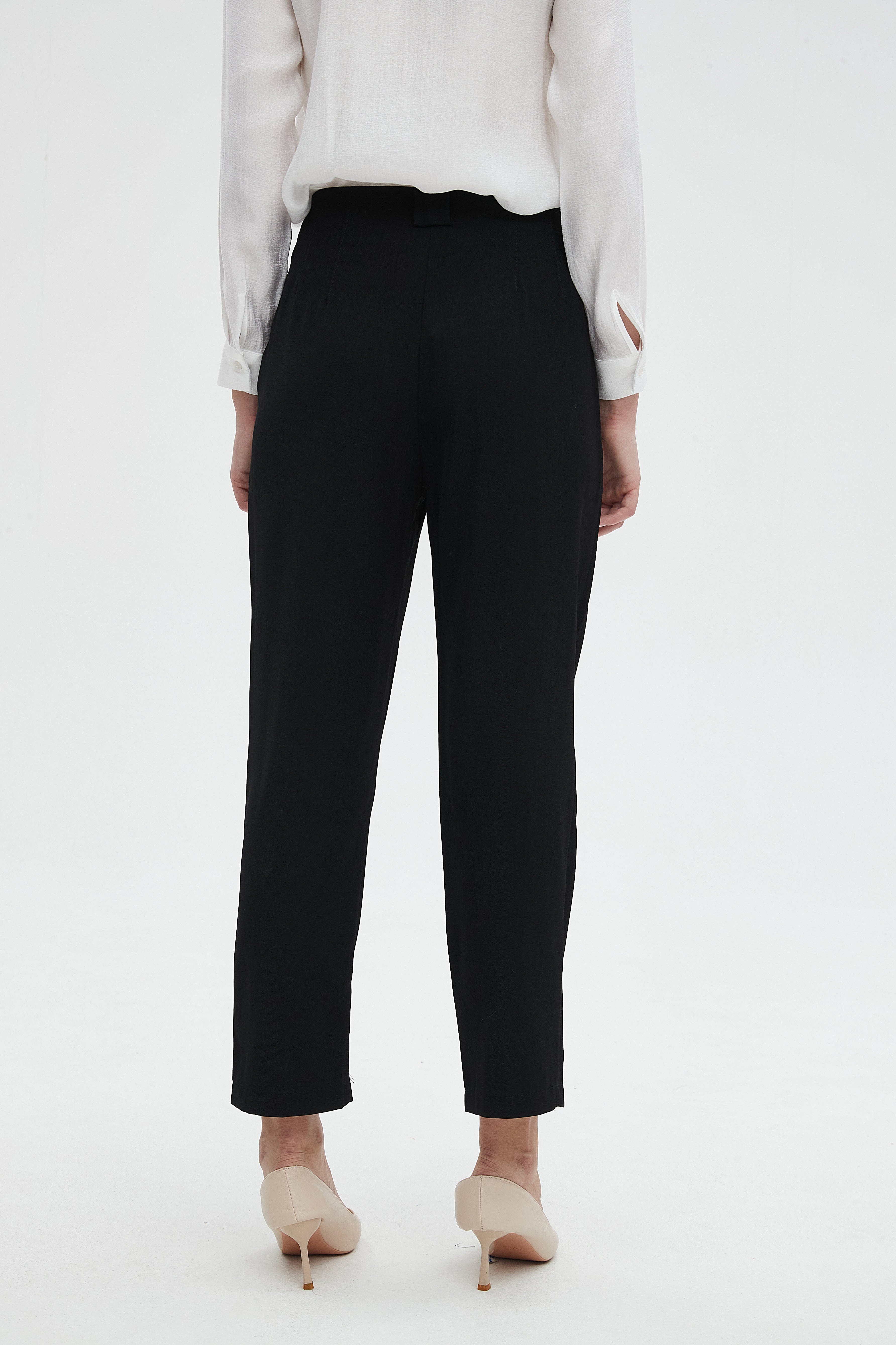 نتشي بنطال طويل خصر مرتفع سادة نسائي