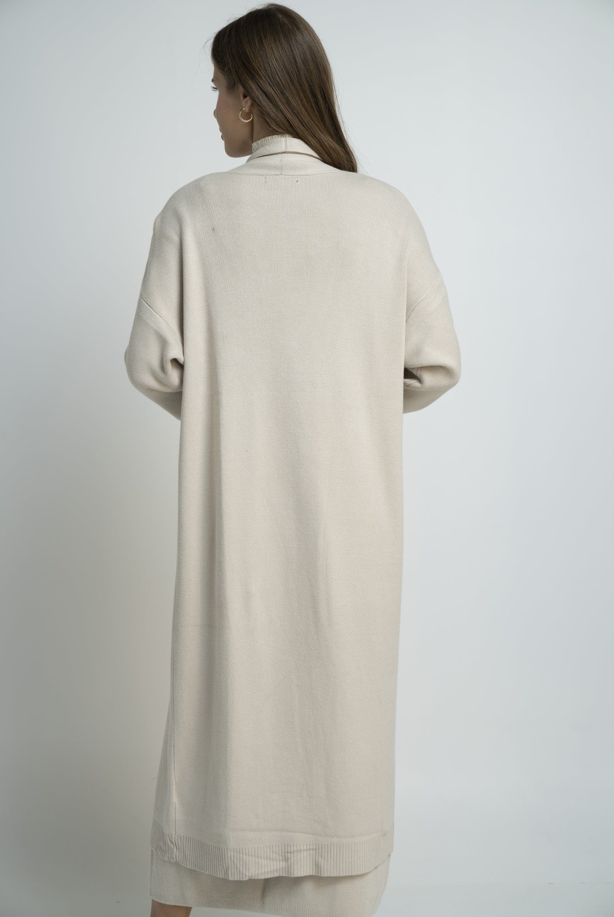 نتشي كارديجان سادة طويل مفتوح نسائي