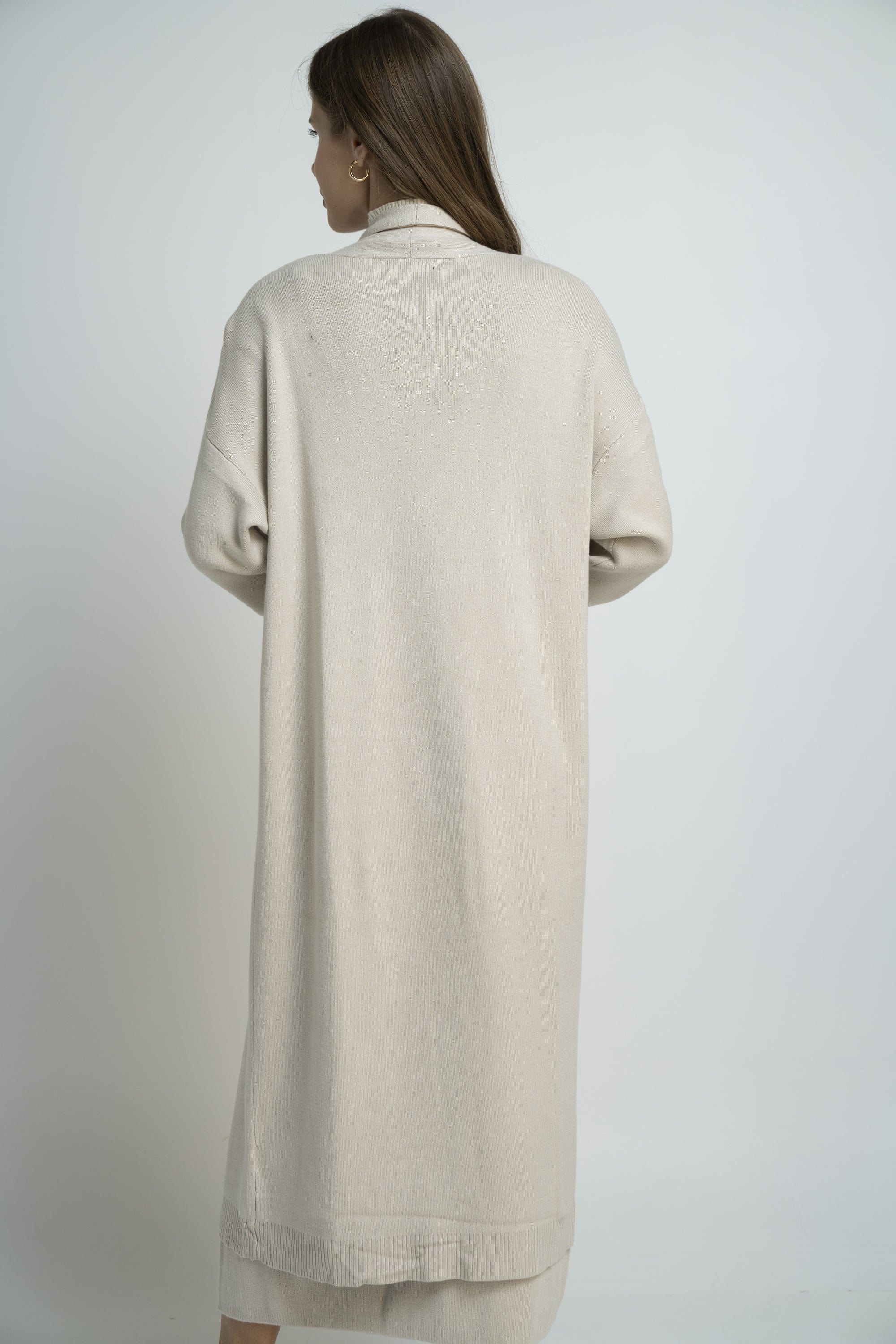 نتشي كارديجان سادة طويل مفتوح نسائي