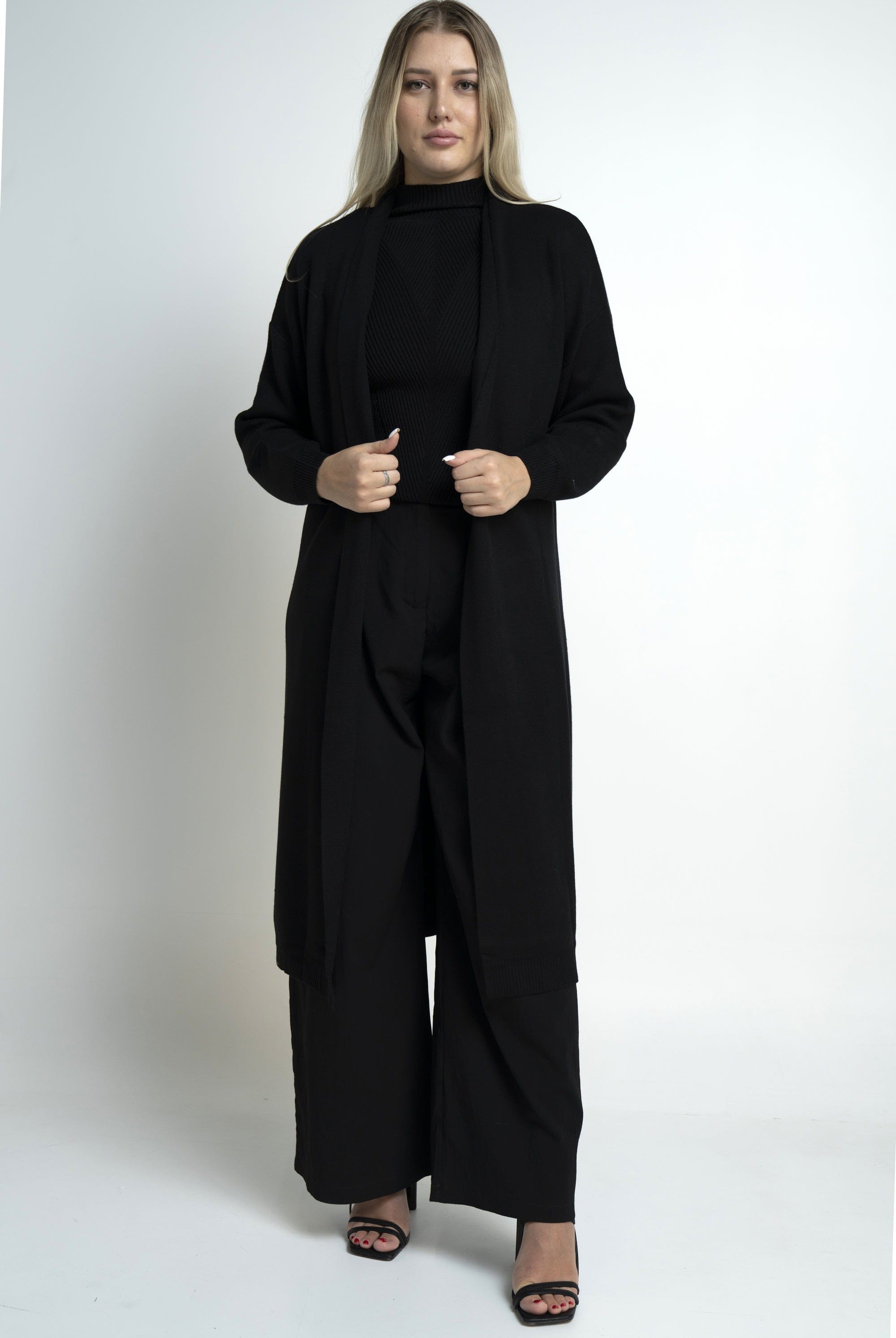 نتشي كارديجان سادة طويل مفتوح نسائي