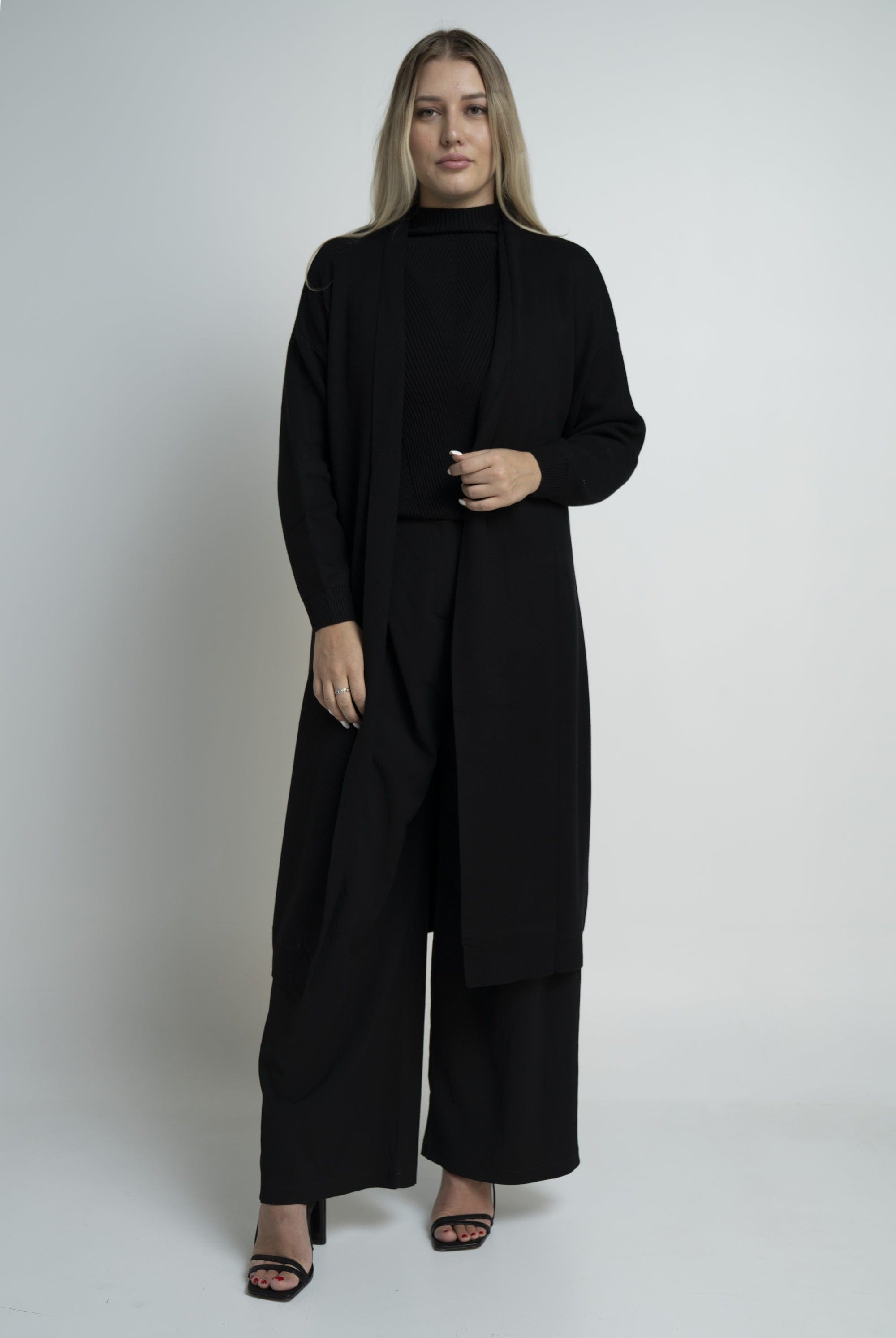 نتشي كارديجان سادة طويل مفتوح نسائي