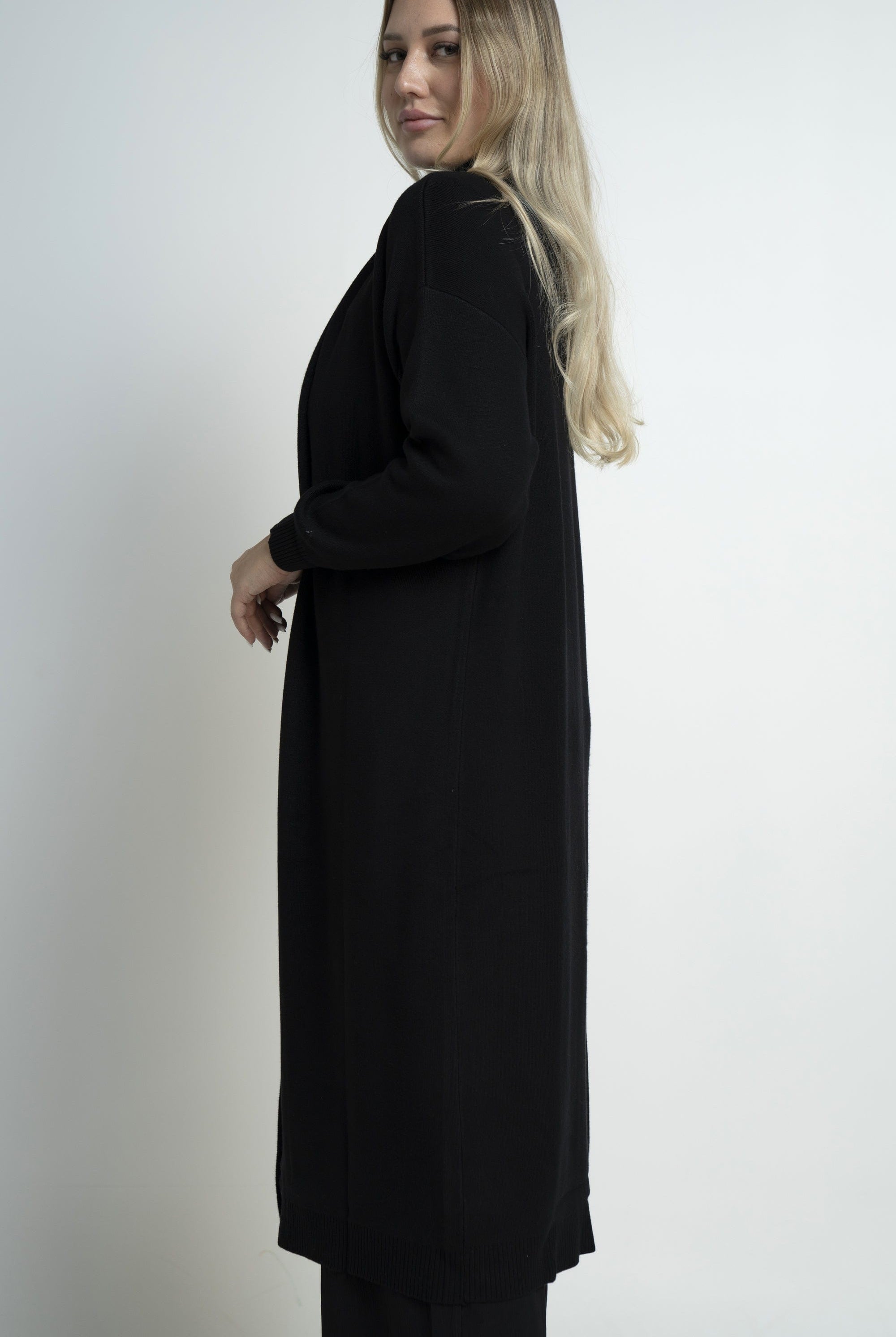 نتشي كارديجان سادة طويل مفتوح نسائي