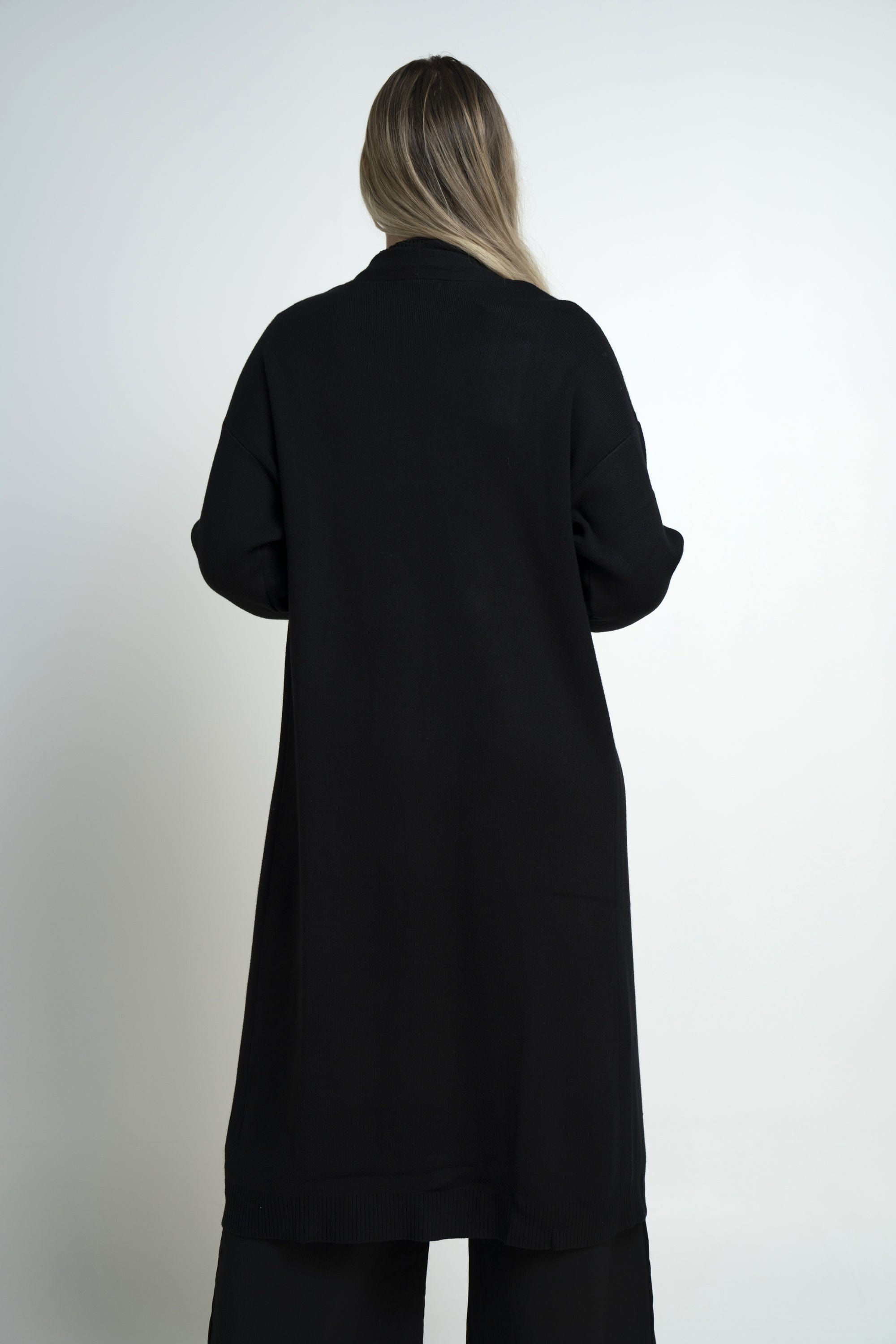 نتشي كارديجان سادة طويل مفتوح نسائي