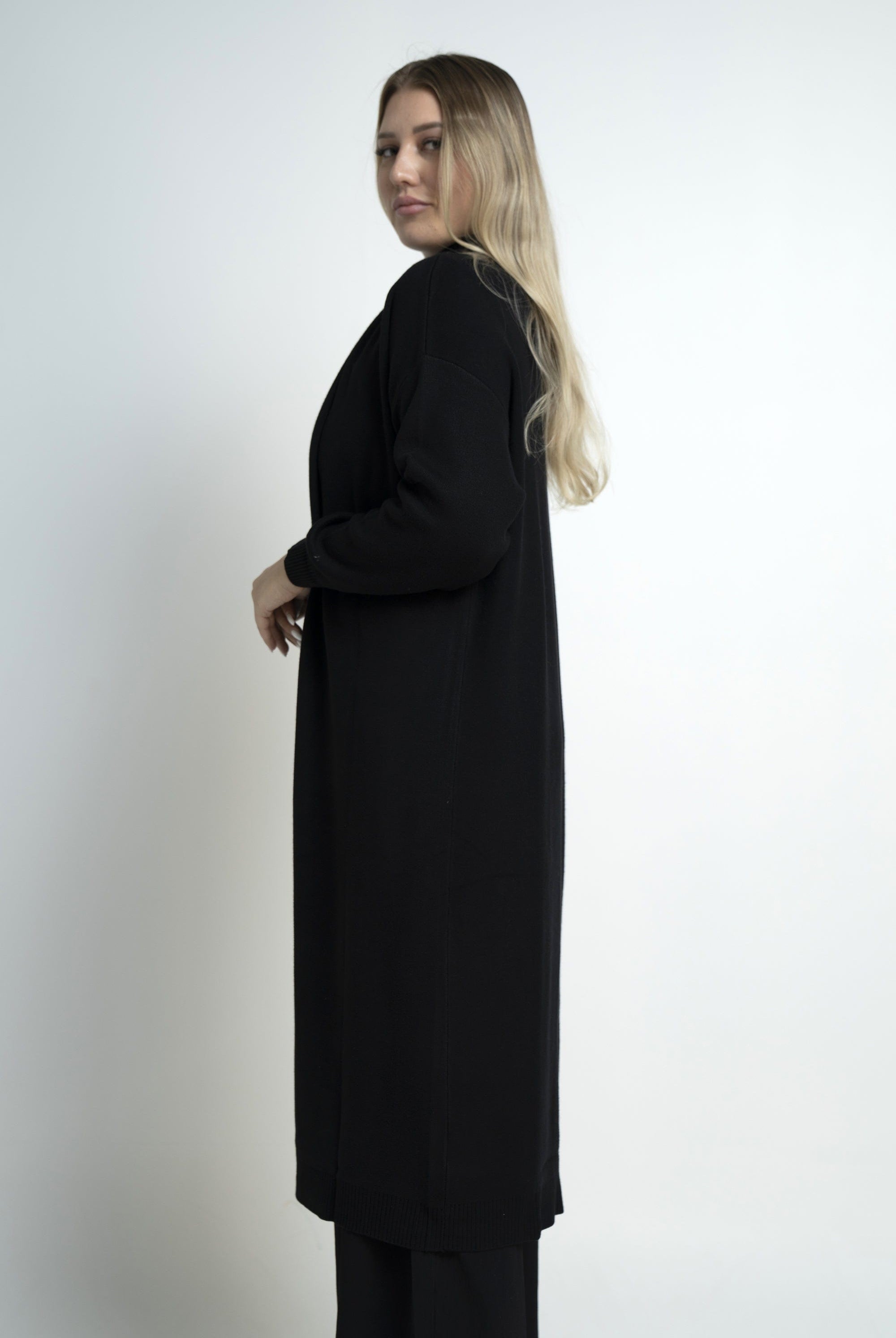 نتشي كارديجان سادة طويل مفتوح نسائي