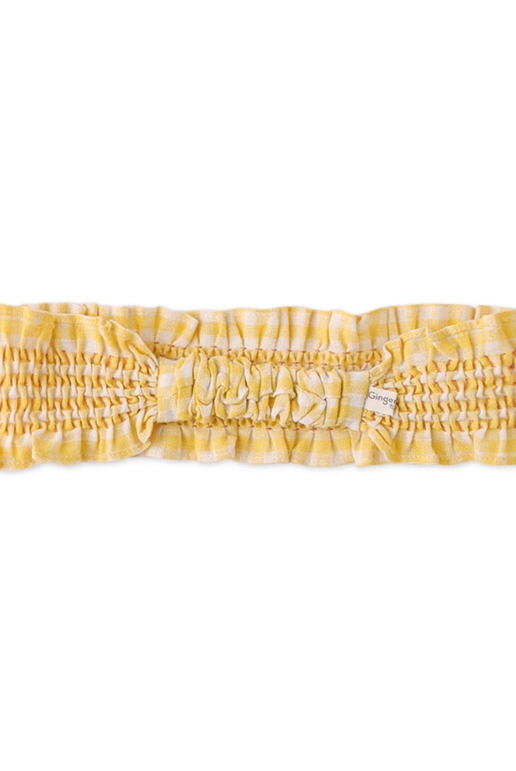 جينجرسنابس ربطة رأس كاروهات مطاطي بناتي أصفر