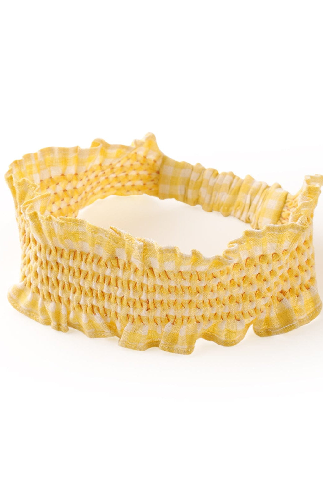 جينجرسنابس ربطة رأس كاروهات مطاطي بناتي أصفر