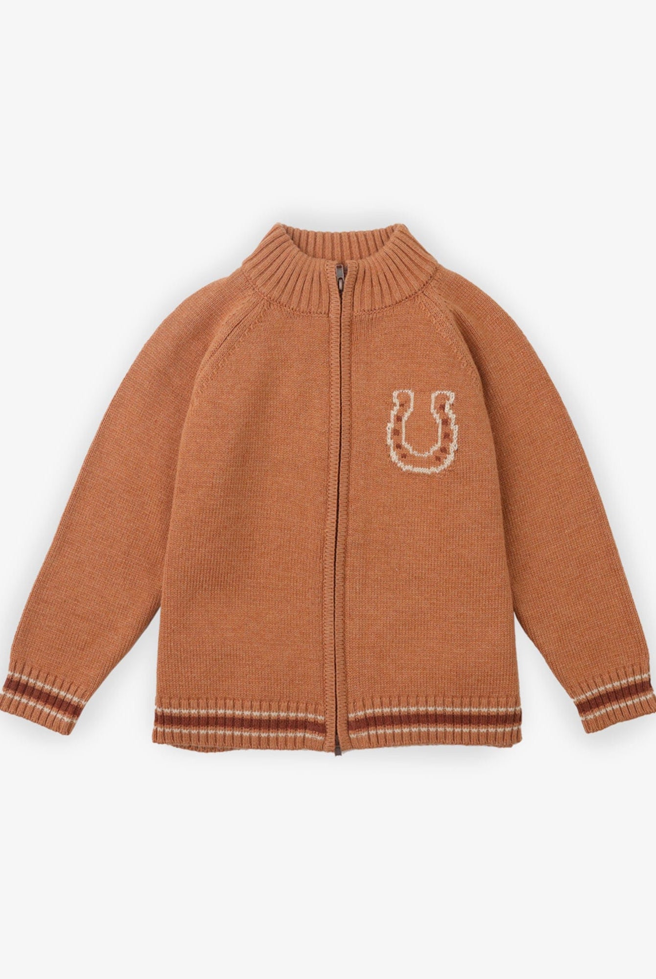 جينجرسنابس كارديجان ولادي منسوج بسحاب أمامي بني