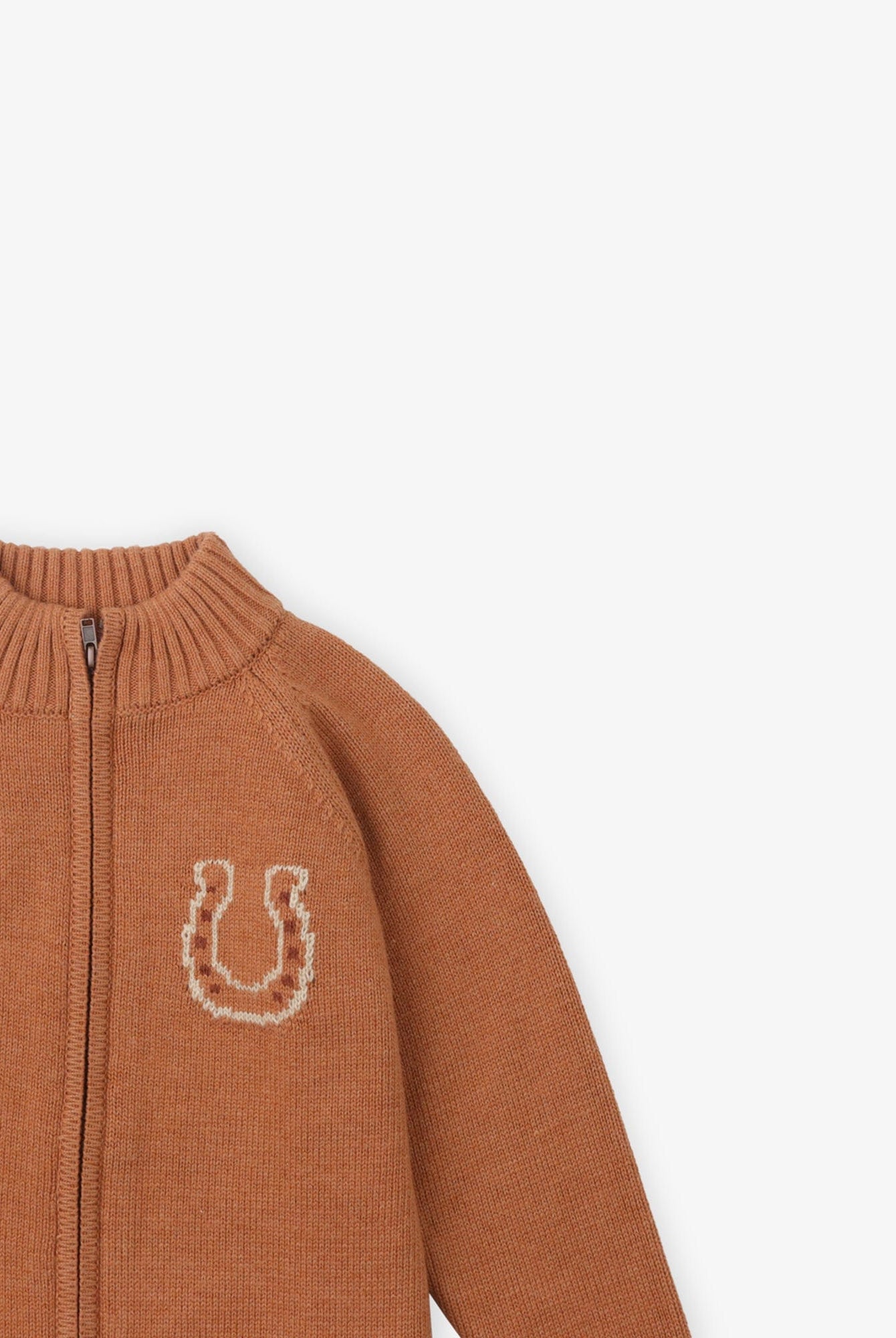 جينجرسنابس كارديجان ولادي منسوج بسحاب أمامي بني