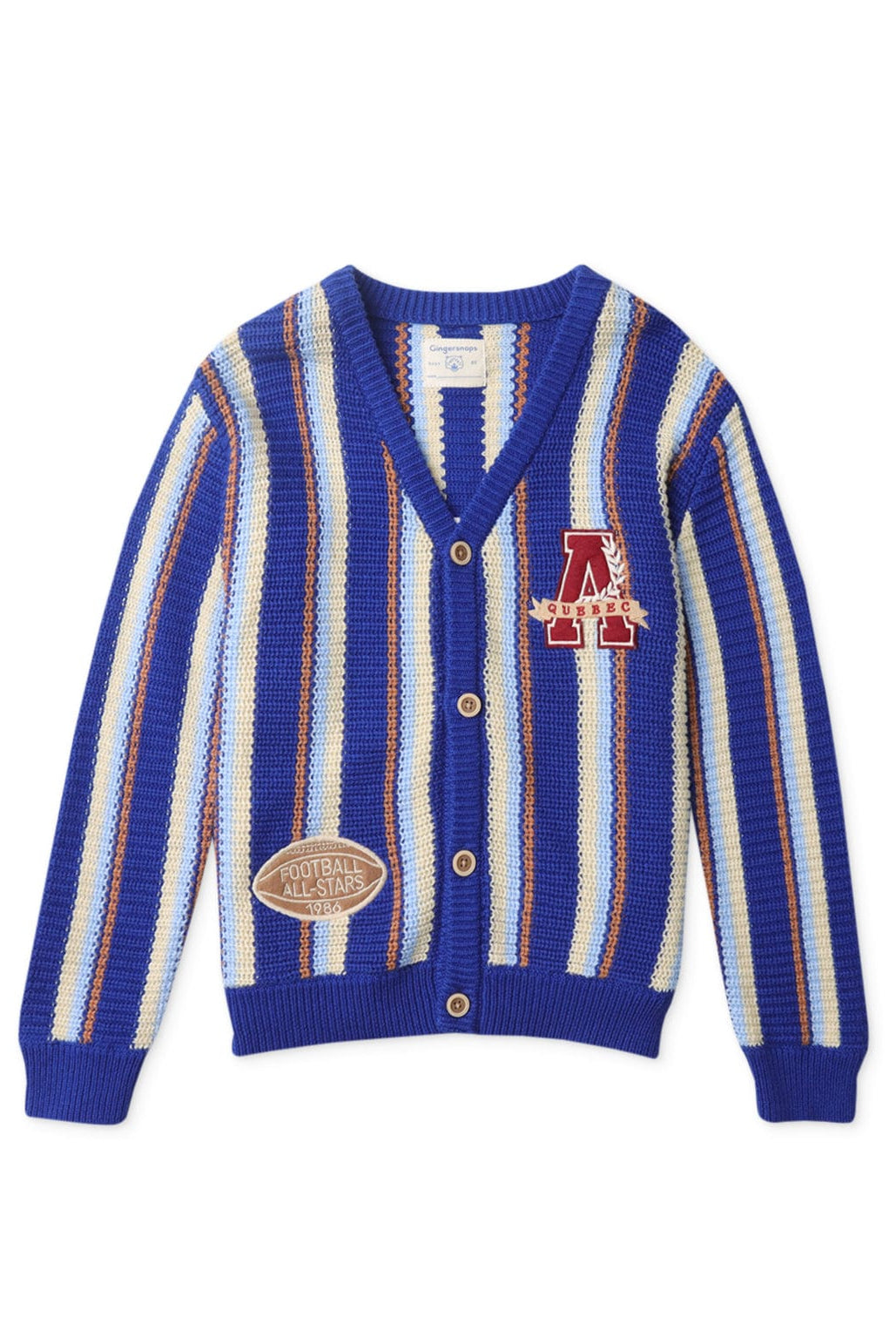 جينجرسنابس كارديجان ولادي منسوج مخطط أزرق