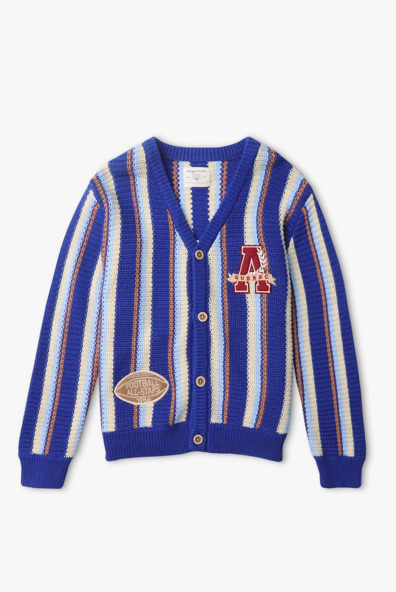 جينجرسنابس كارديجان ولادي منسوج مخطط أزرق