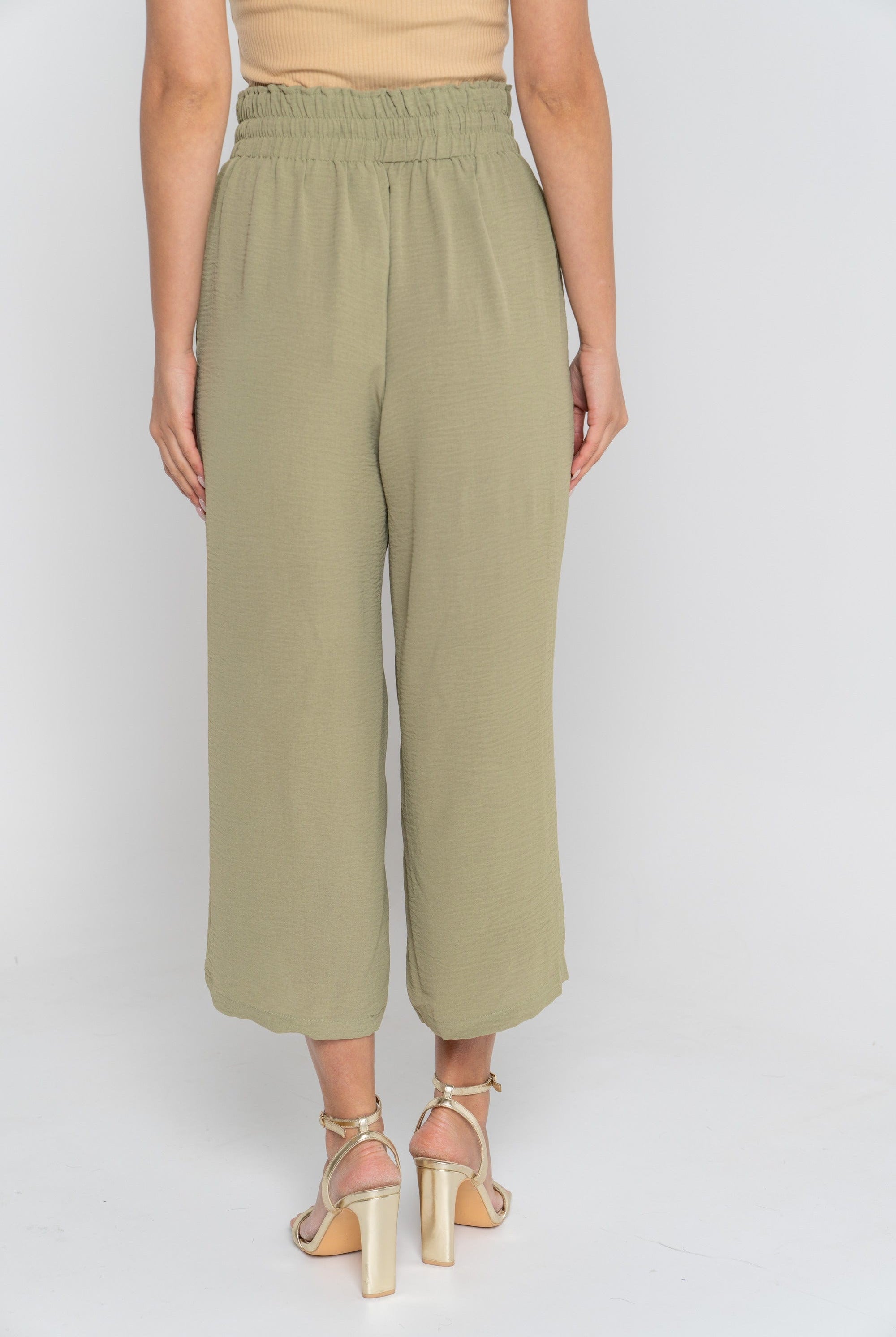 ميكا سروال 3/4 بخصر مطاطي برباط