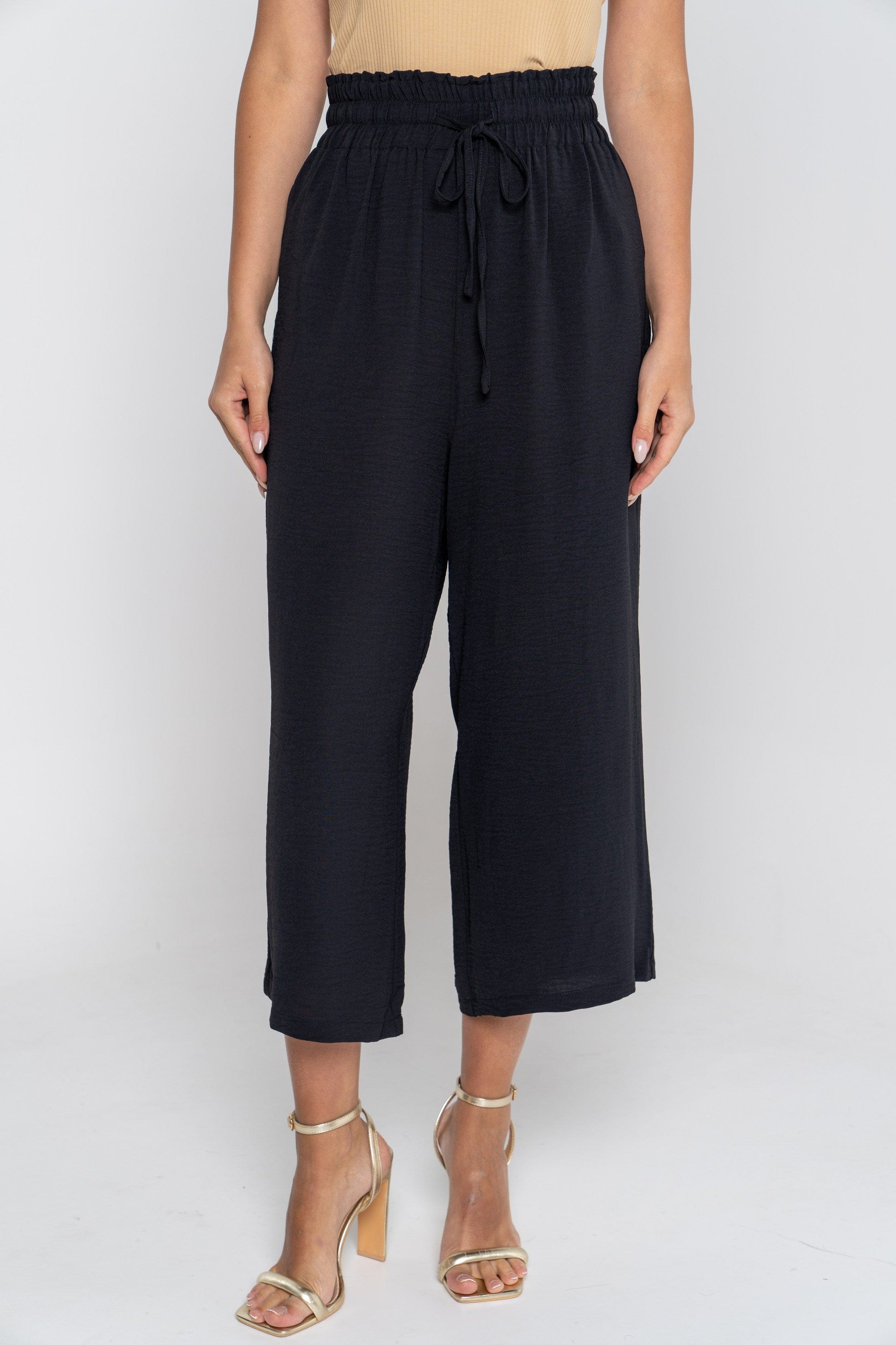 ميكا سروال 3/4 بخصر مطاطي برباط