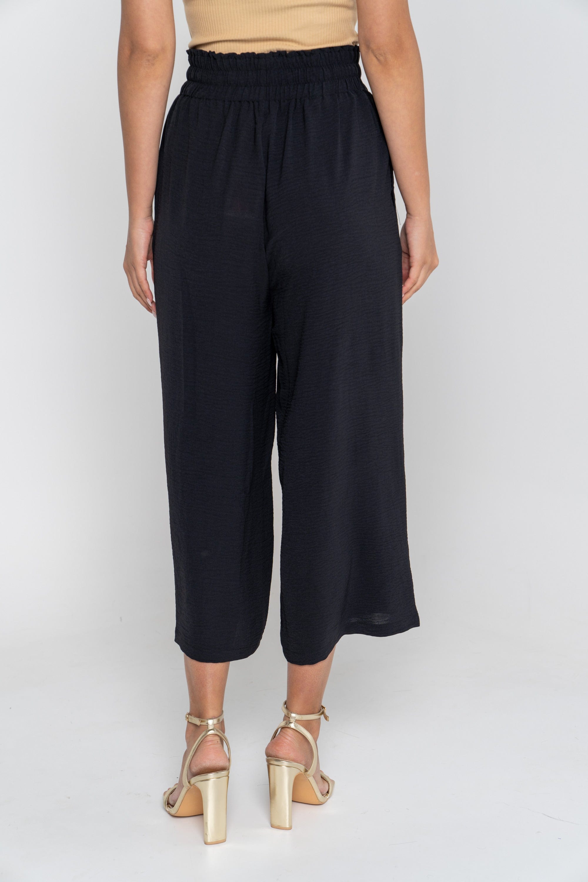 ميكا سروال 3/4 بخصر مطاطي برباط